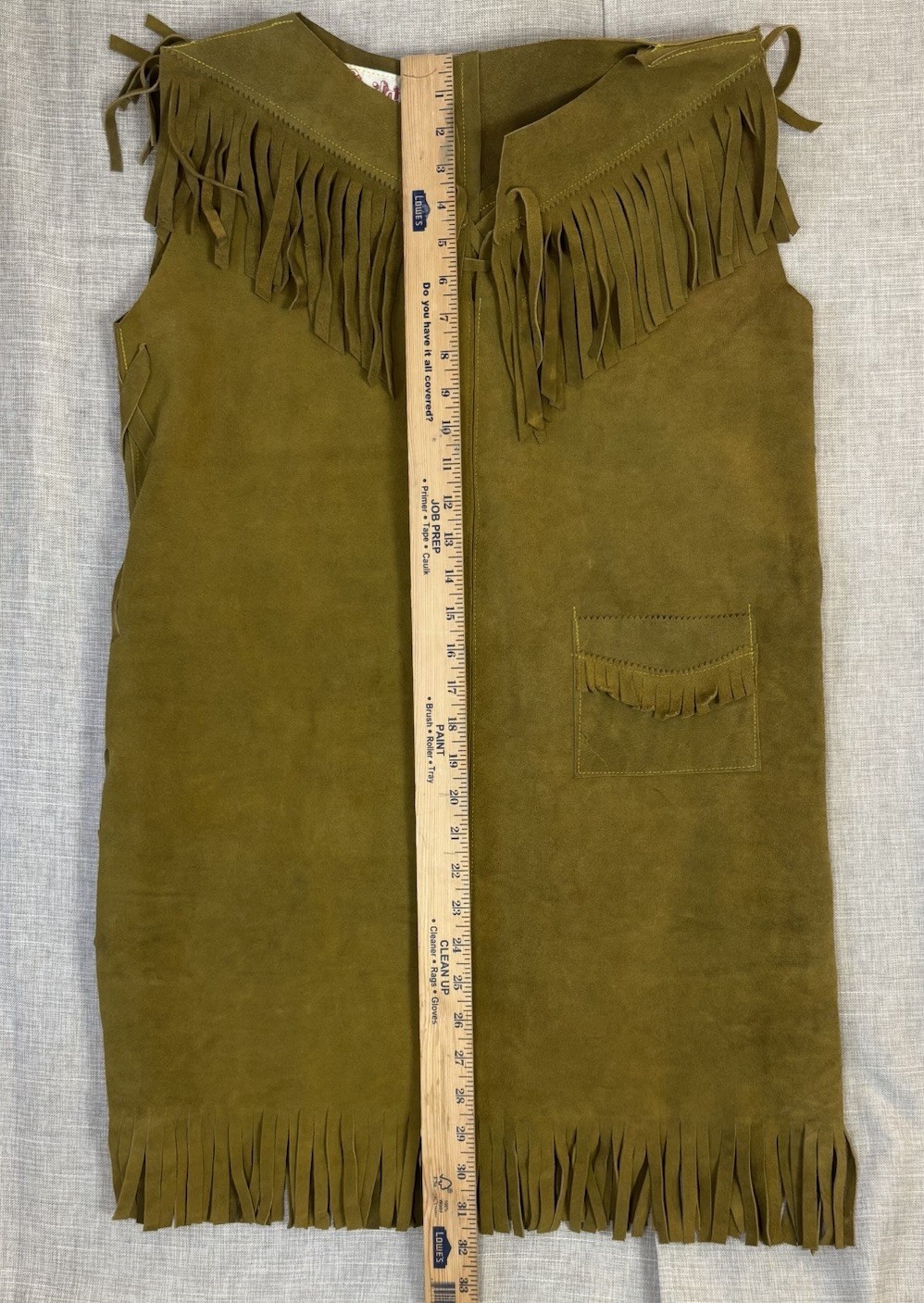 Vintage Gaitan Leather Fringe Vest Made Mexico Small/34 Western Boho Great Shape