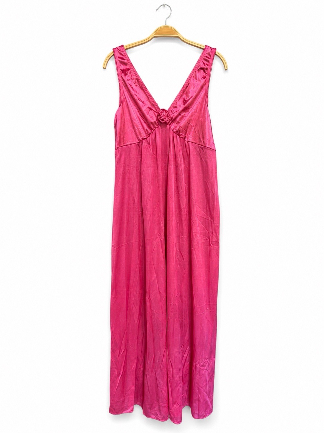 VINTAGE Vassarette Womens Size Large Nightgown FUCHSIA HOT PINK Gown
