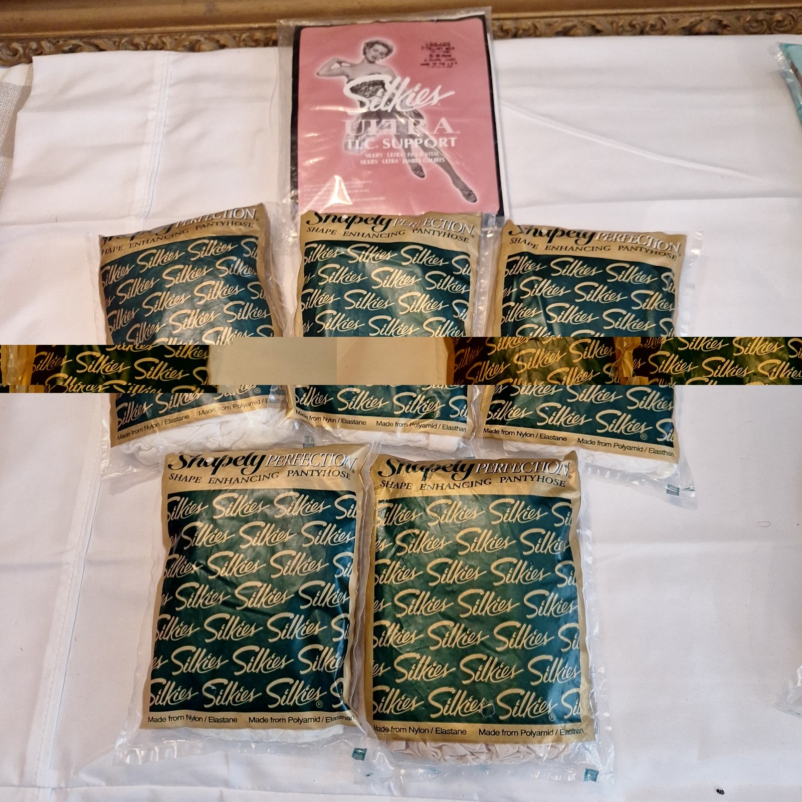 Vintage Silkies Lot Pantyhose White New X Tall