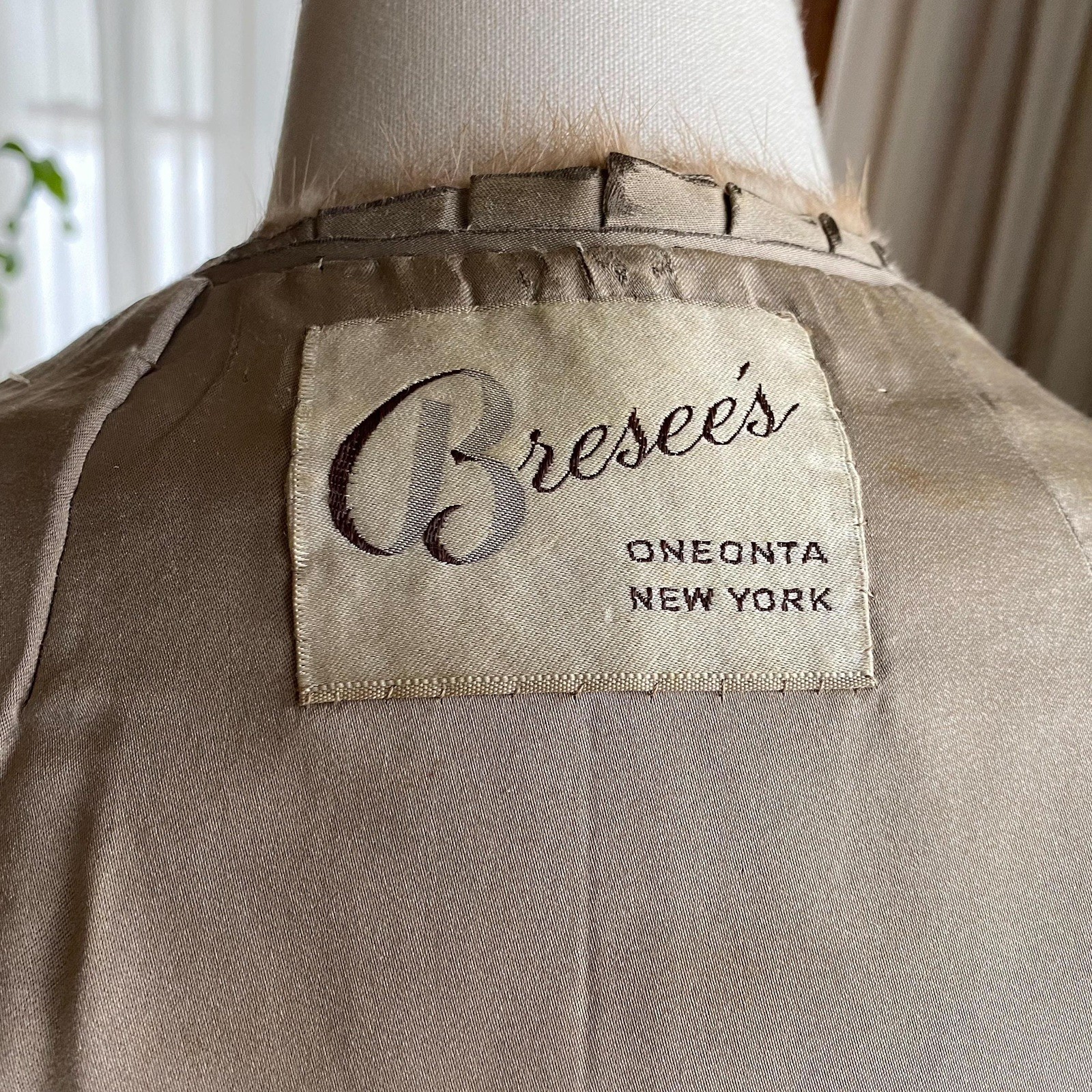Vintage 60s mink coat midi autumn haze light brown shawl collar 46” bust EUC