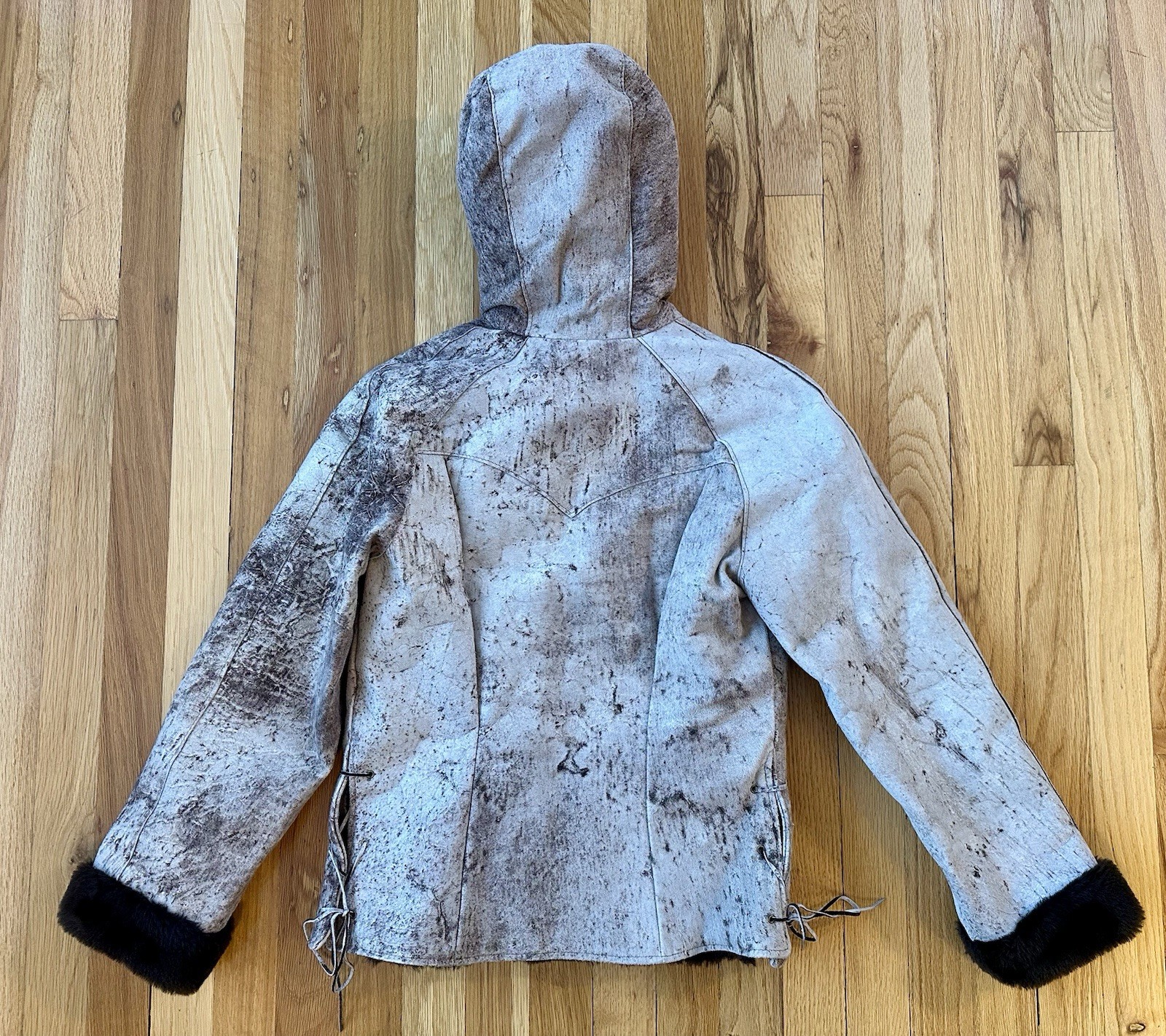 Vtg 60s-70s Jo-O-Kay Womens 10 (4/6) S Fleece Lined Rough Out Leather Jacket EUC