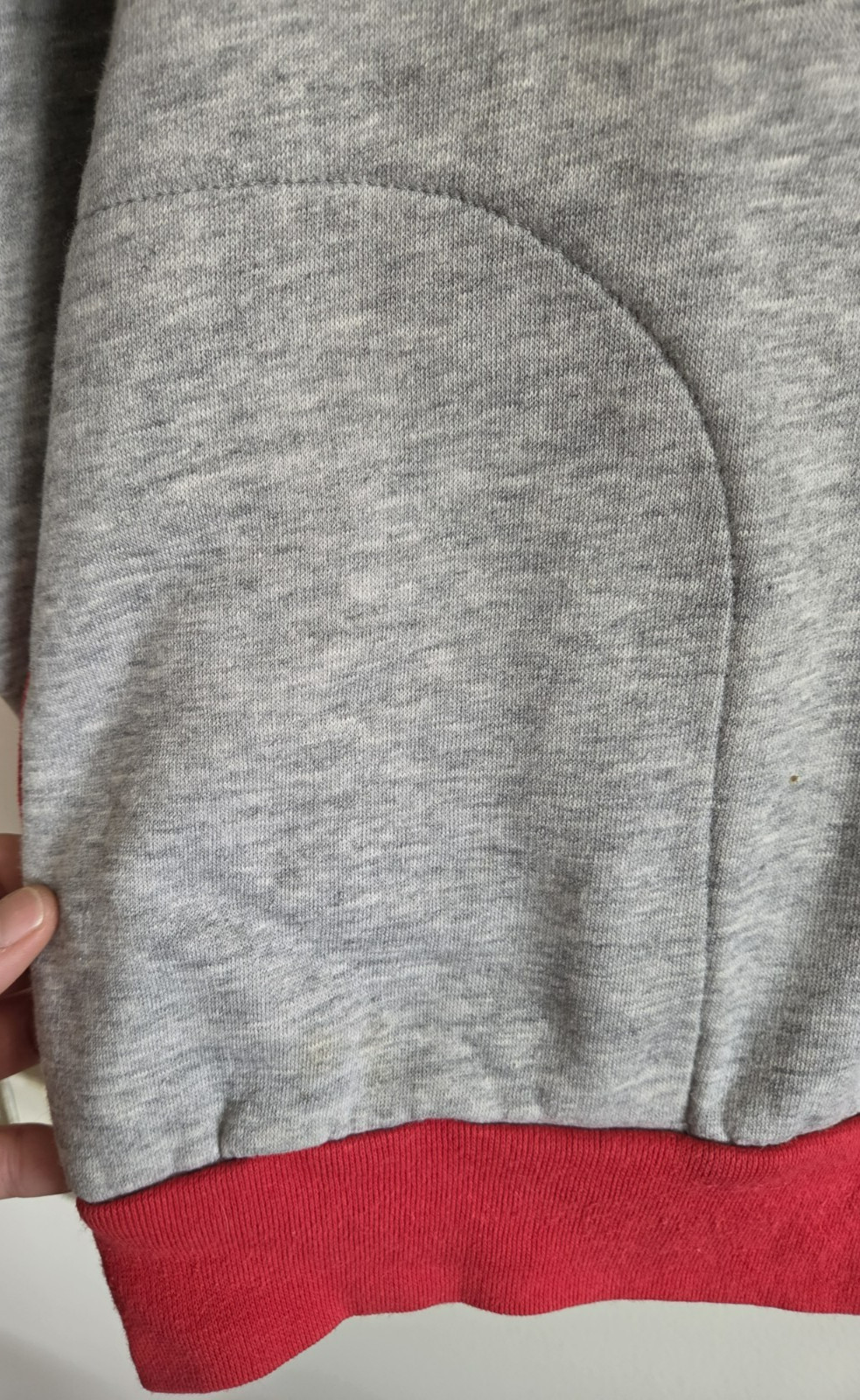 Vintage Loons Sweatshirt Gray Red Cuffs Collar Inlet Bay Made In USA XL Womens