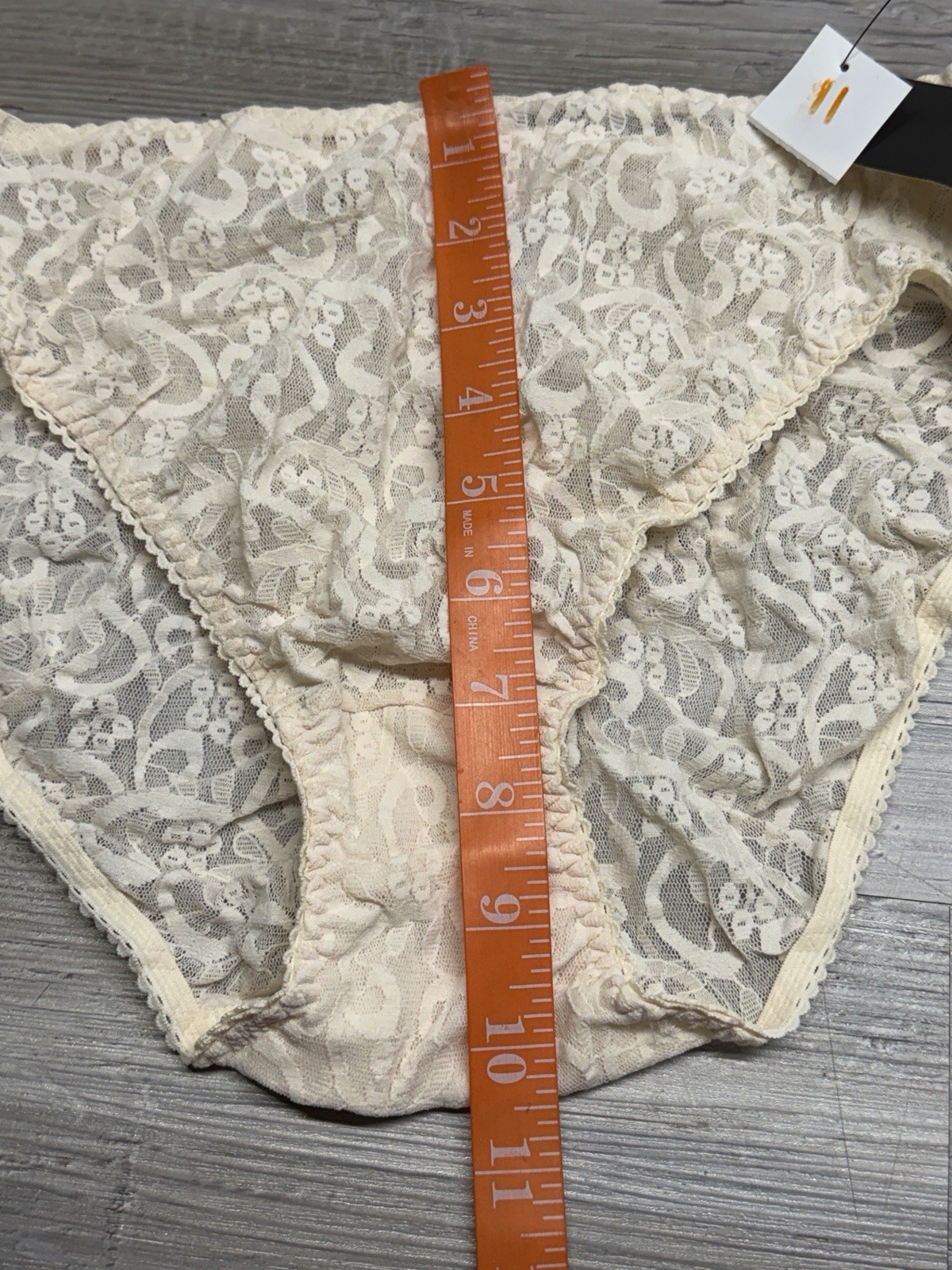 Vintage Maidenform NWT Stretch Lace Hi-Leg Brief Panties Ivory Sz 5 Deadstock 11
