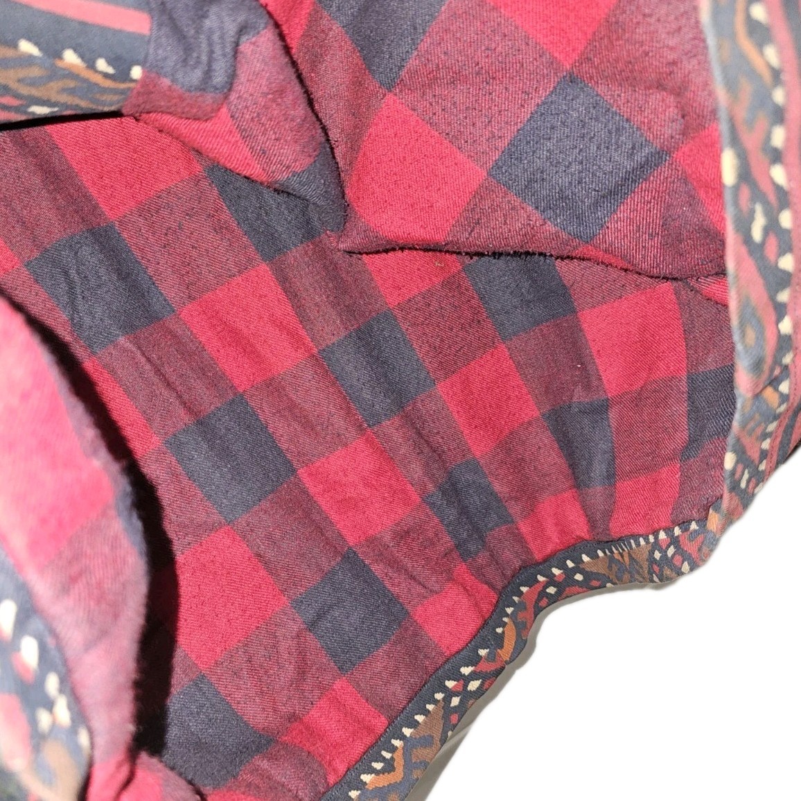 Cambridge Dry Goods Southwest Aztec Jacket Flannel Lined Suede Geometric 1980s