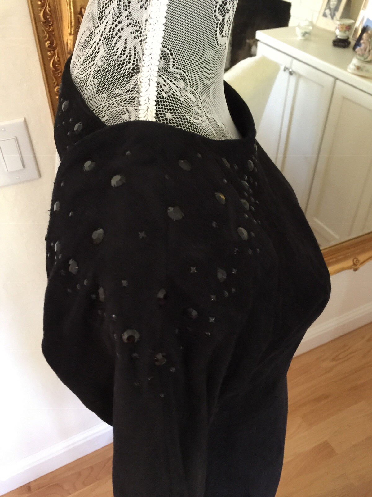 1980’s Vintage Black Suede Evening Dress By Vakko