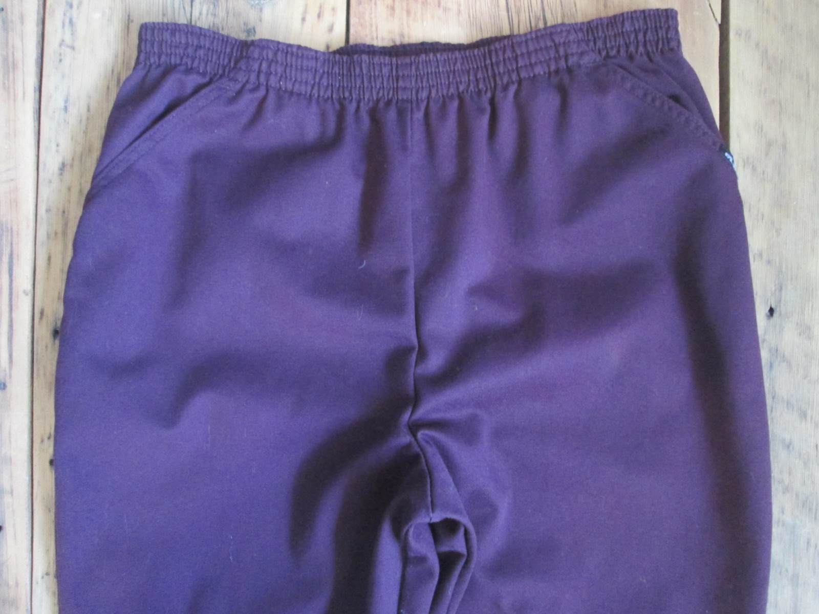 Vintage CHIC Mom Pants 16 32×30.5 Burgundy Purple Elastic Waist 100% Cotton