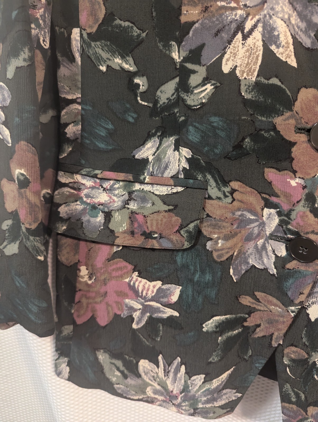 Vintage 80s 90s Rena Rowan For Saville Size 10 Floral Jacket Blazer Button Down