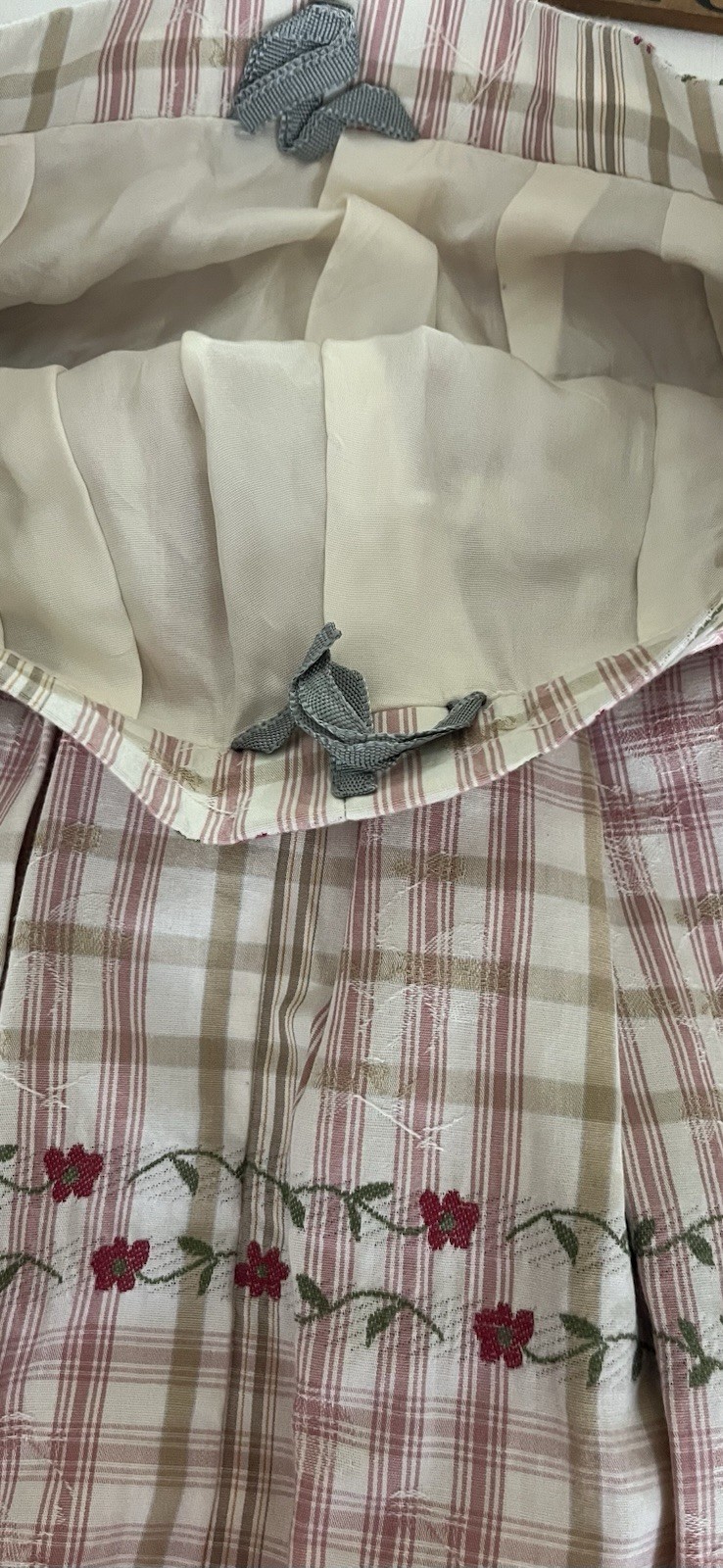 Vintage German skirt 100% Baumwolle Cotton Boho Rosebud Skirt, Lined, Side Zip