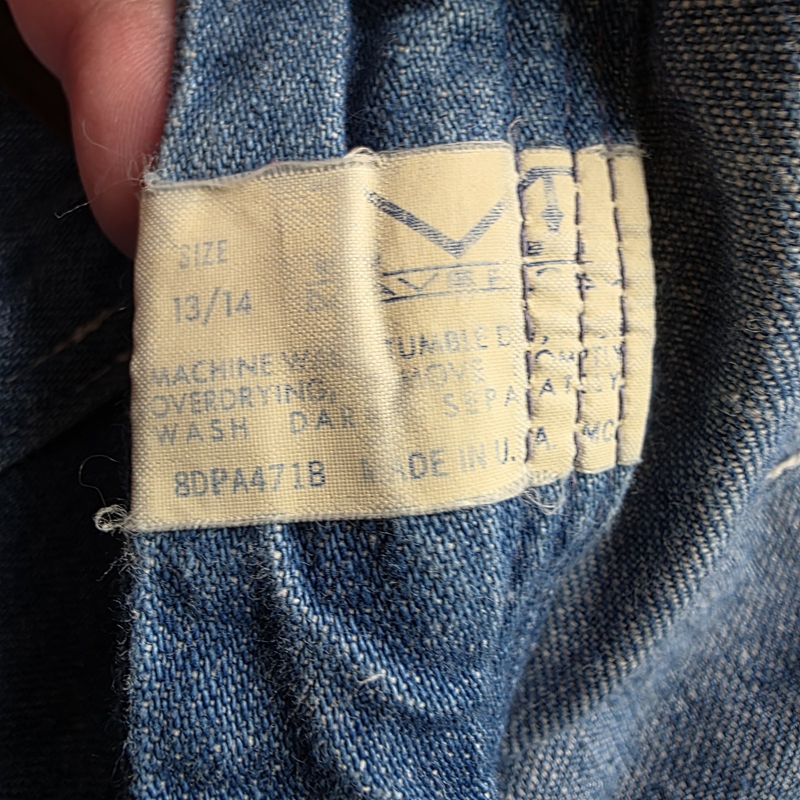 Vintage Maverick 70s Bell Bottom Jeans Blue Denim High Waist Flare USA 13/14