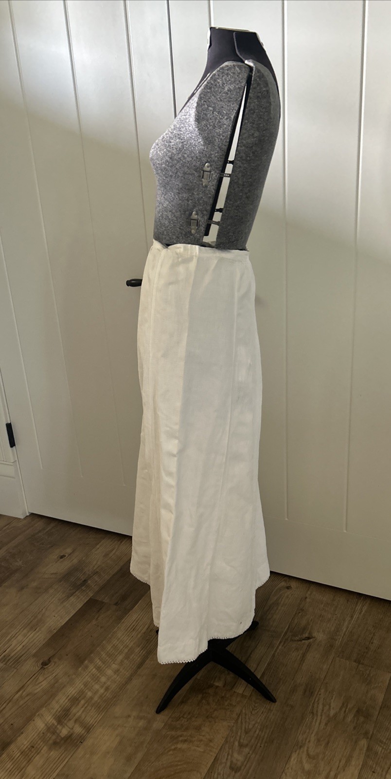 Antique White Heavy Ribbed Cotton Petticoat Patched Area