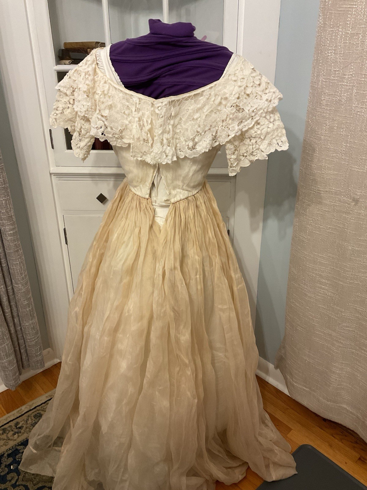 1850’s Antique Ballgown Restored Conserved