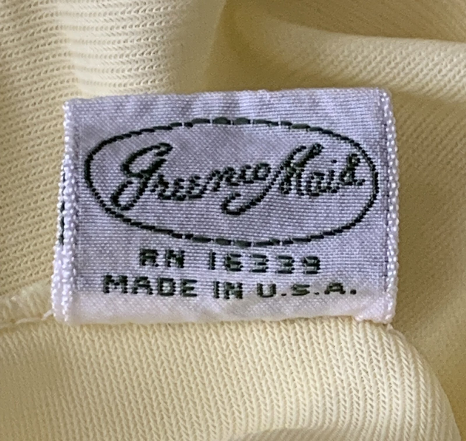 Greenco Maid Vintage Size 6 Medium Sunny Yellow Half Slip White Lace Detail