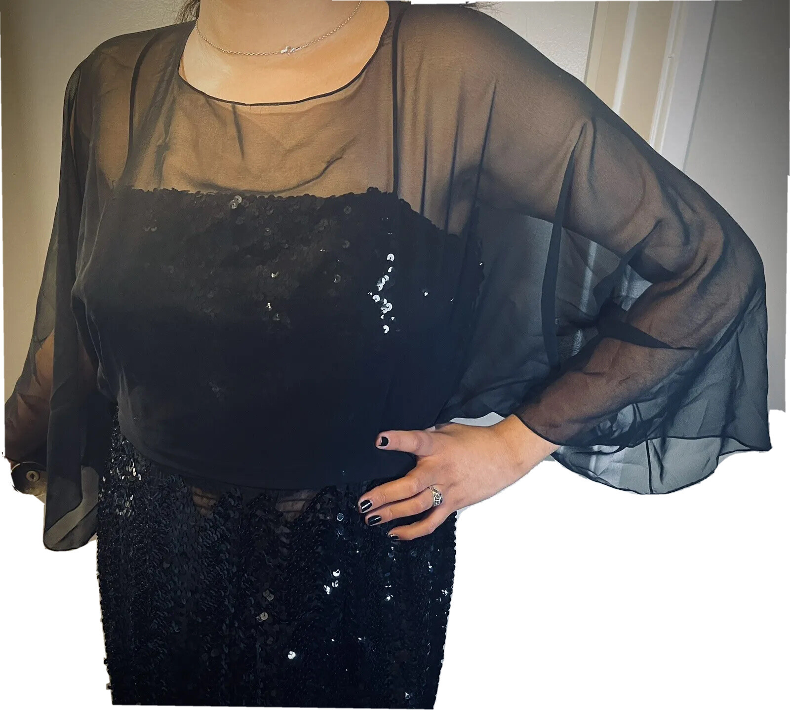Vintage 60s Jack Bryan “The Graduate” Mrs. Robinson Style Sequin Dress L NWOT