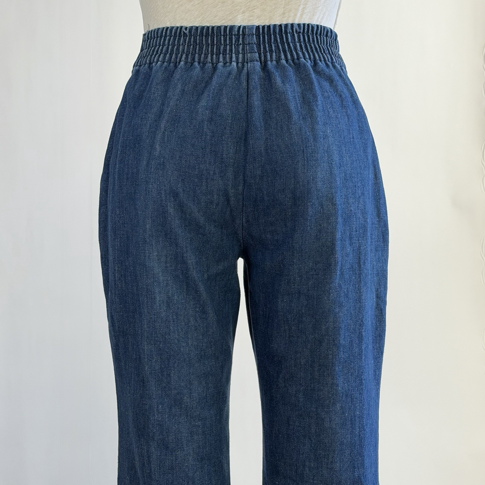 Vintage 70s Sears Jeans That Fit High Waist Wide Leg Elastic Back M