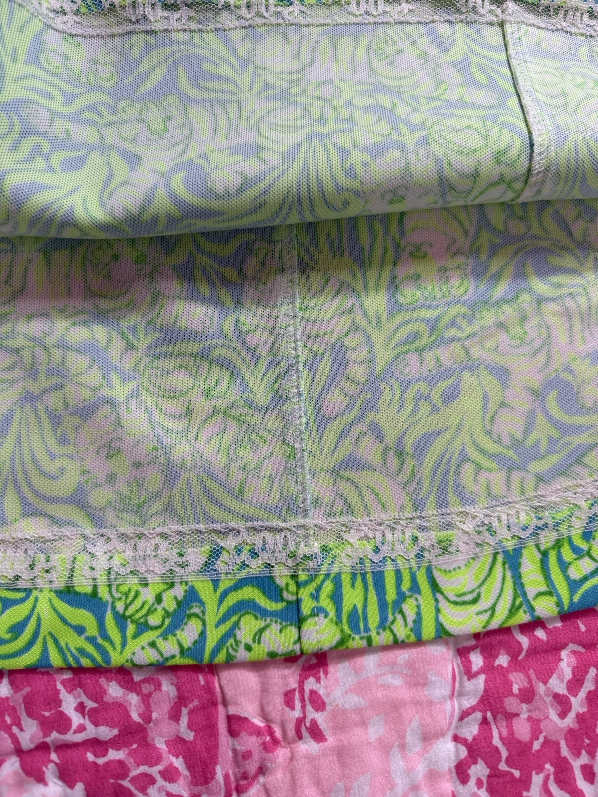 Vintage ” The Lilly” Lime Green And Ivory Tigers Skirt EUC