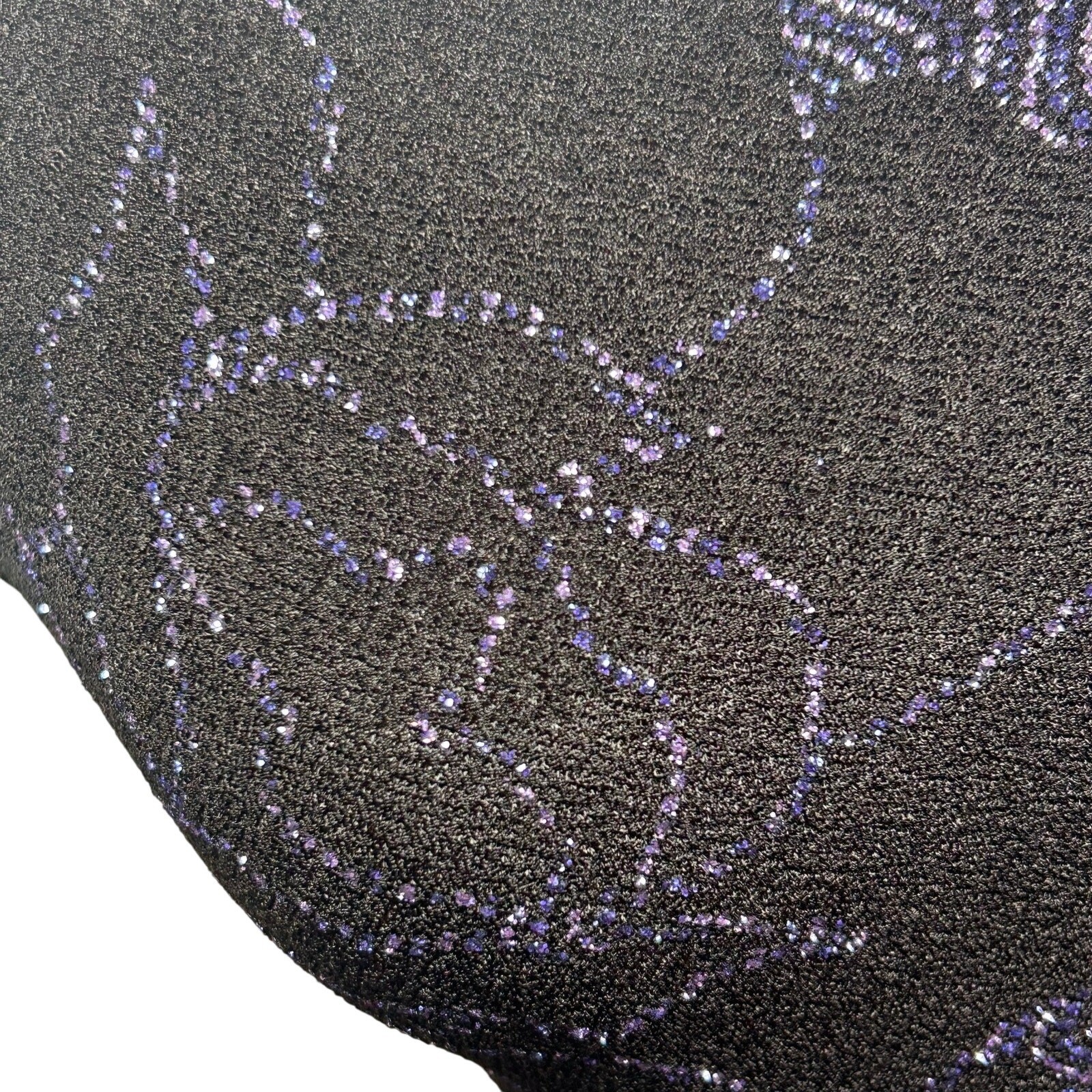 VTG 90s Black Purple Floral Metallic Maxi Dress M Goth Grunge Whimsigoth Y2K