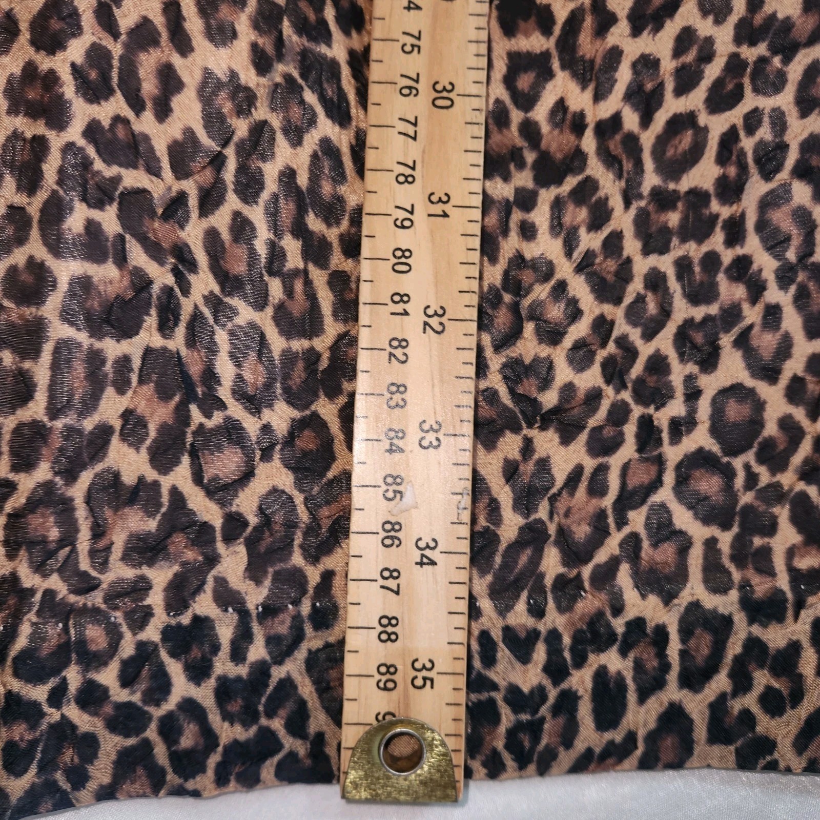Virgo II Dress Vintage Leopard Print Sleeveless Size 8 Crinkle Lined 90s USA