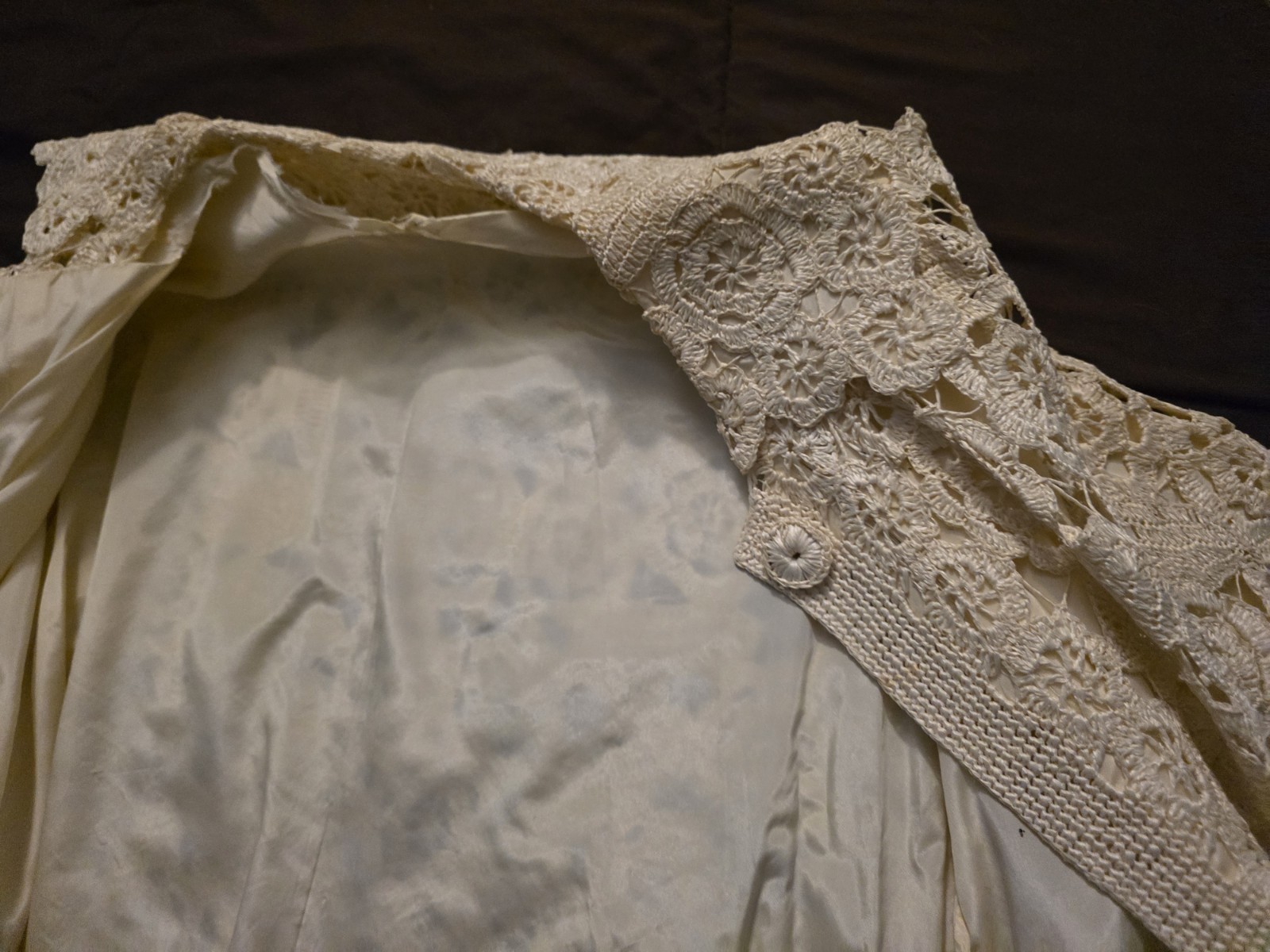 Vintage 60s Anna Giovannozzi Italian Hand Crocheted Raffia Lace Dress And Coat