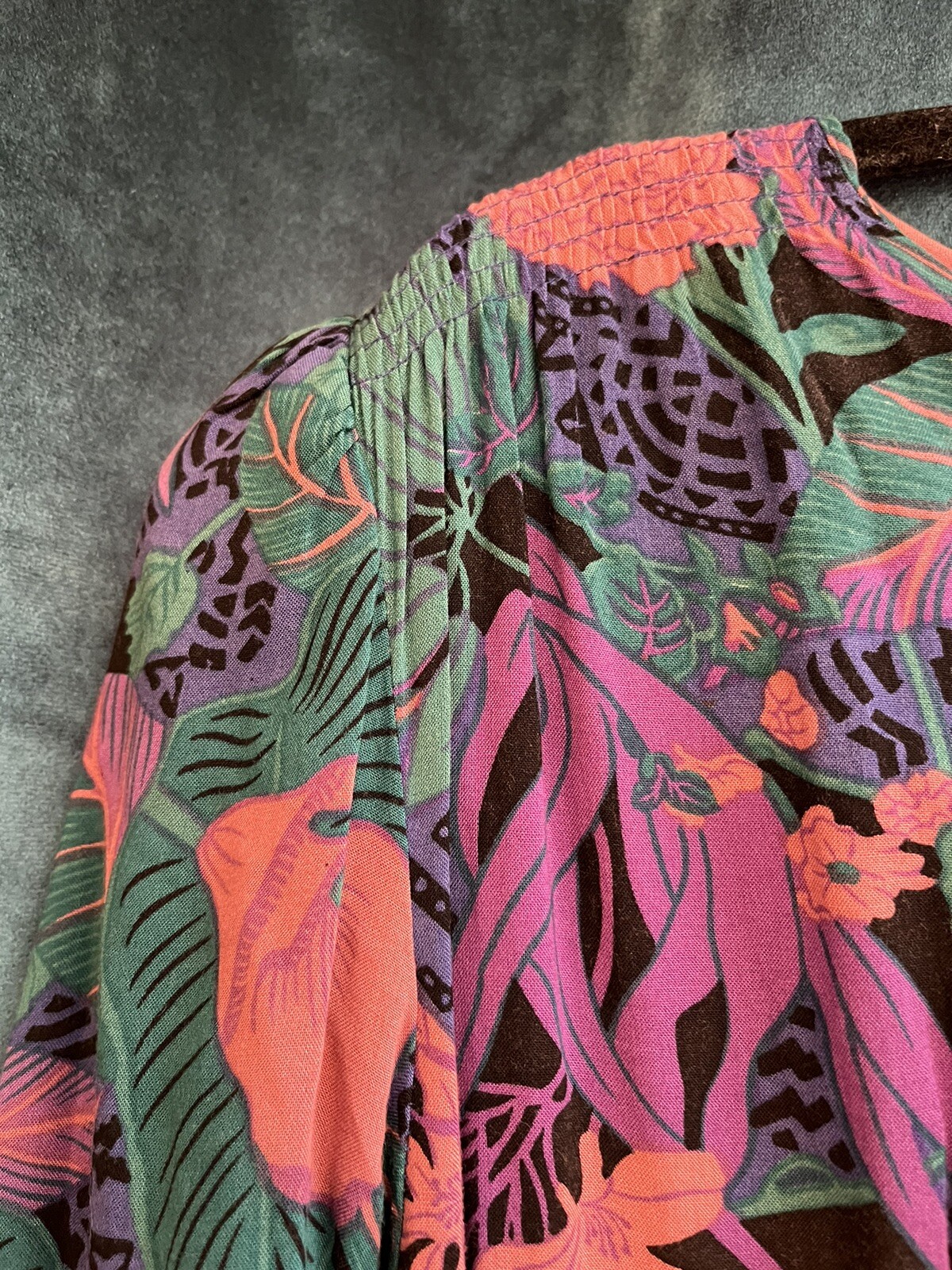 Vintage Caroline Wells Women’s Size 14 Dress Floral/funky Shoulder Pads 80’s