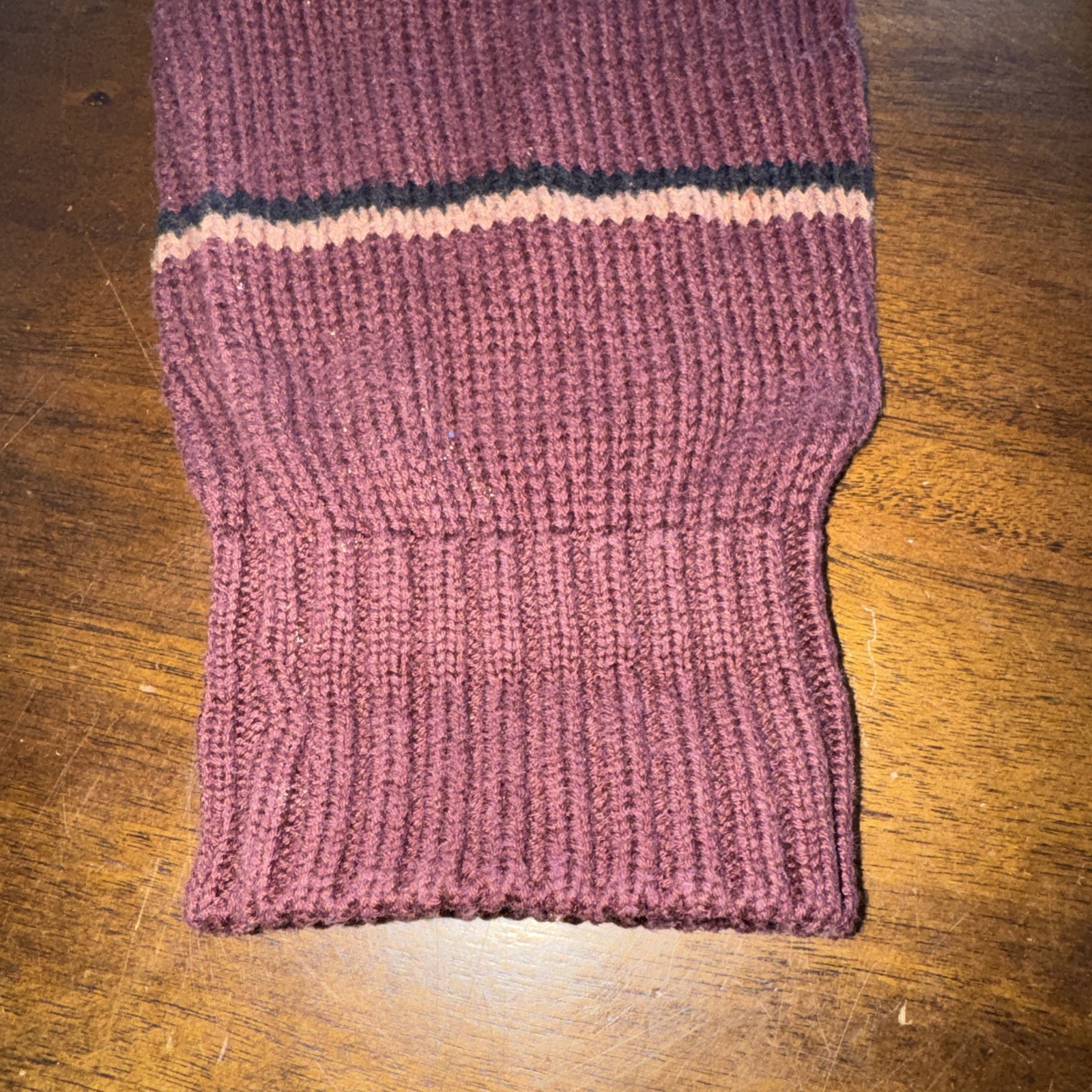 Vintage 70s ETIENNE AIGNER Womens M Cotton Sweater Union Tag USA Burgundy Stripe