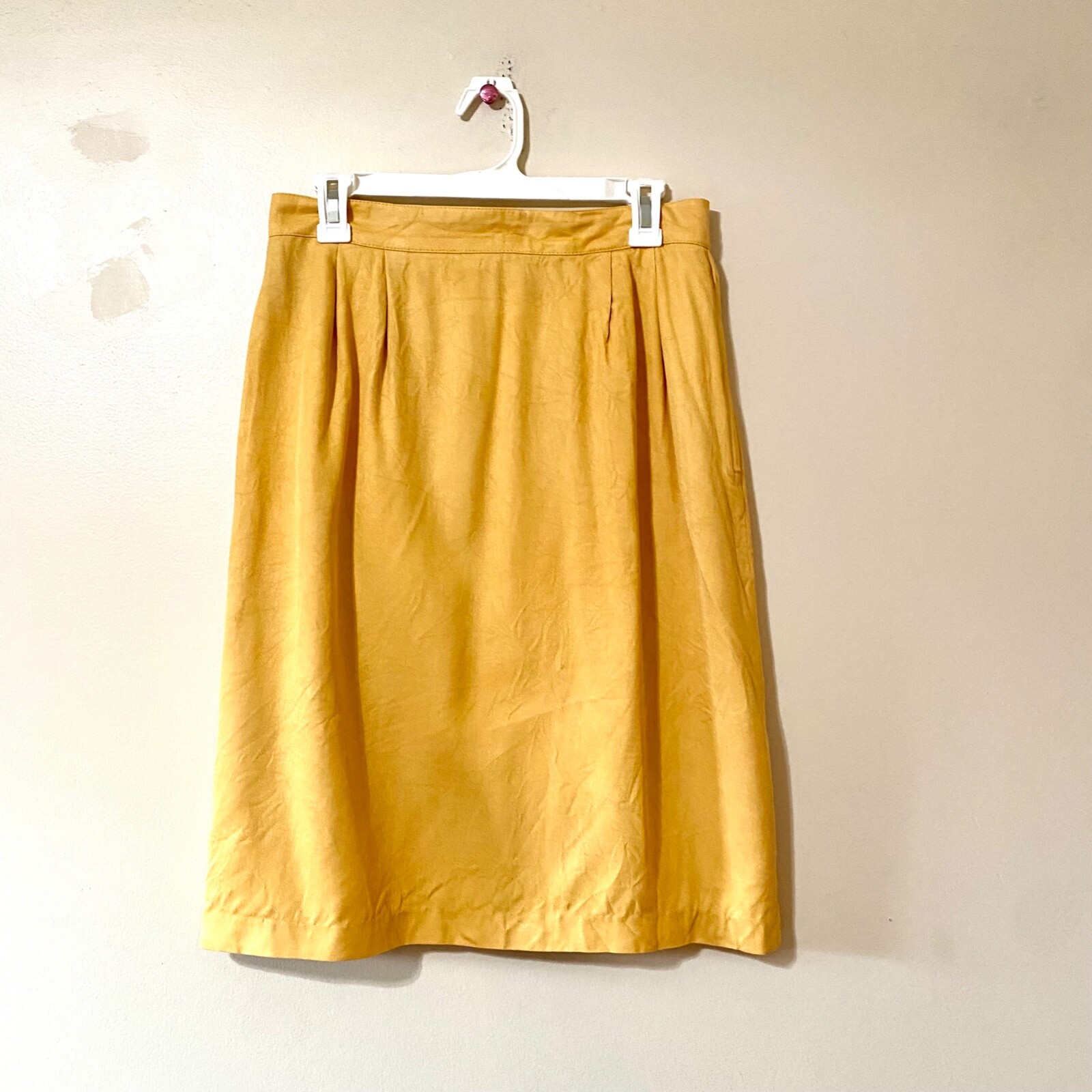 Vintage 70s Bagatelle Straight Skirt Mustard Yellow Small