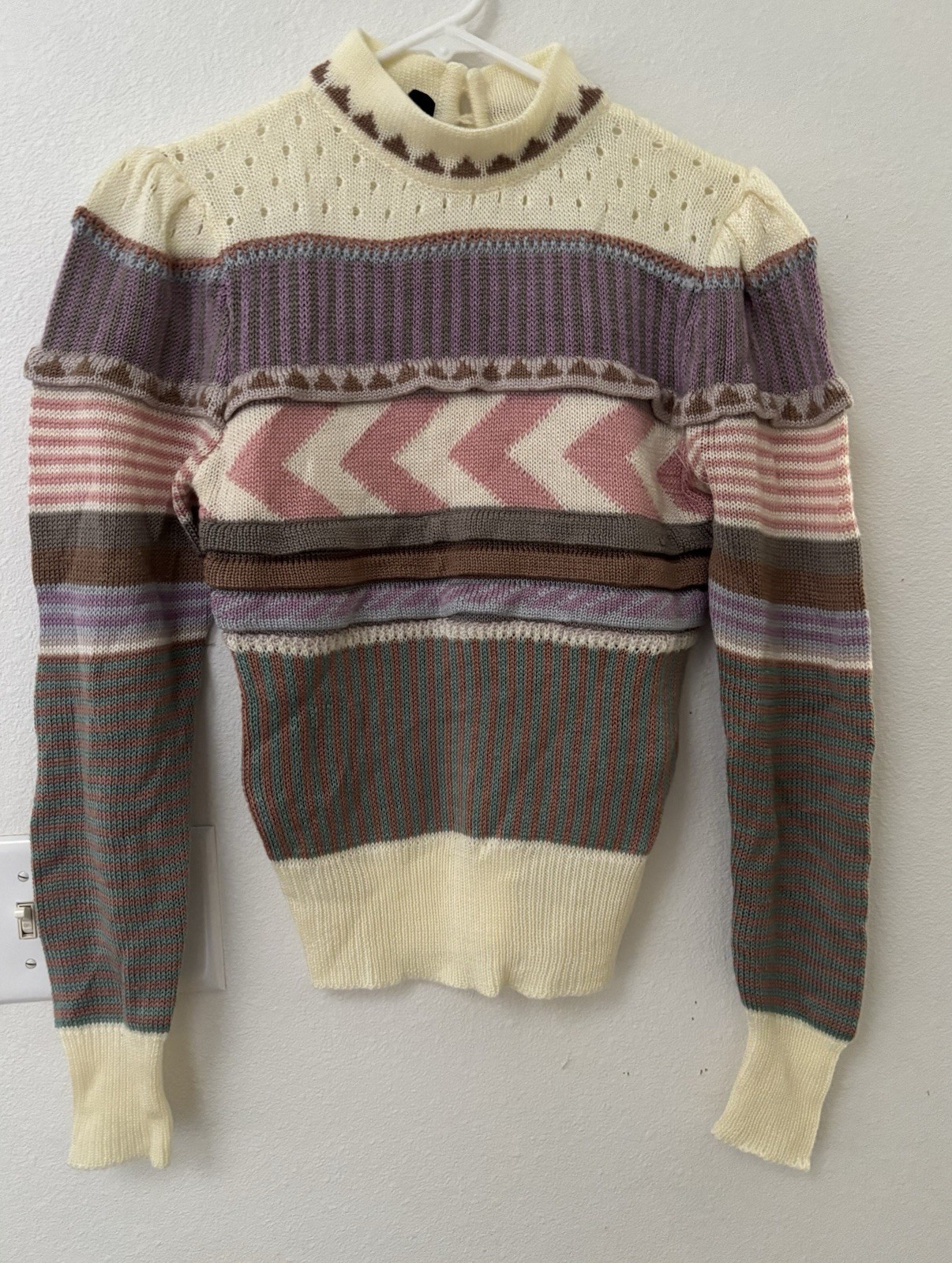 Vintage 20 ANS Mariea Kim Womens Size M Multicolor Knit Pullover Sweater 80’s