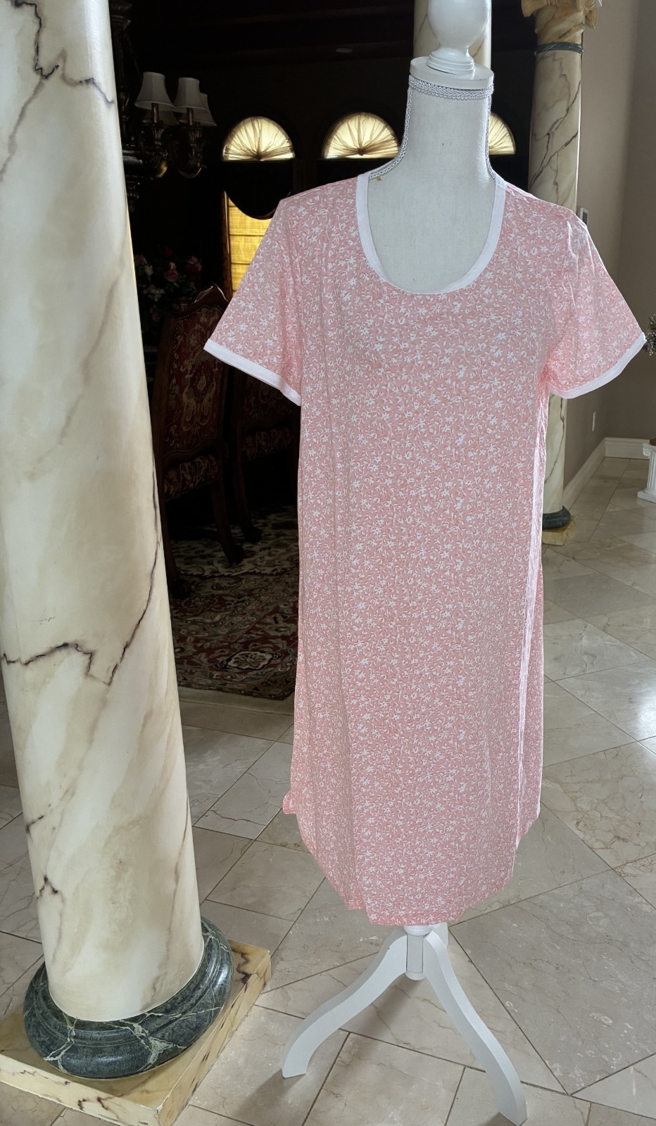 Charter Club Women’s Floral Warm nightshirt size Medium Blush Pink NWOT