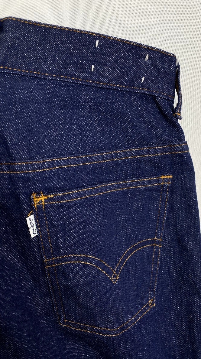 Vintage 1970s LEVI’S for GALS BIG E jeans high waist dark blue wash cotton denim