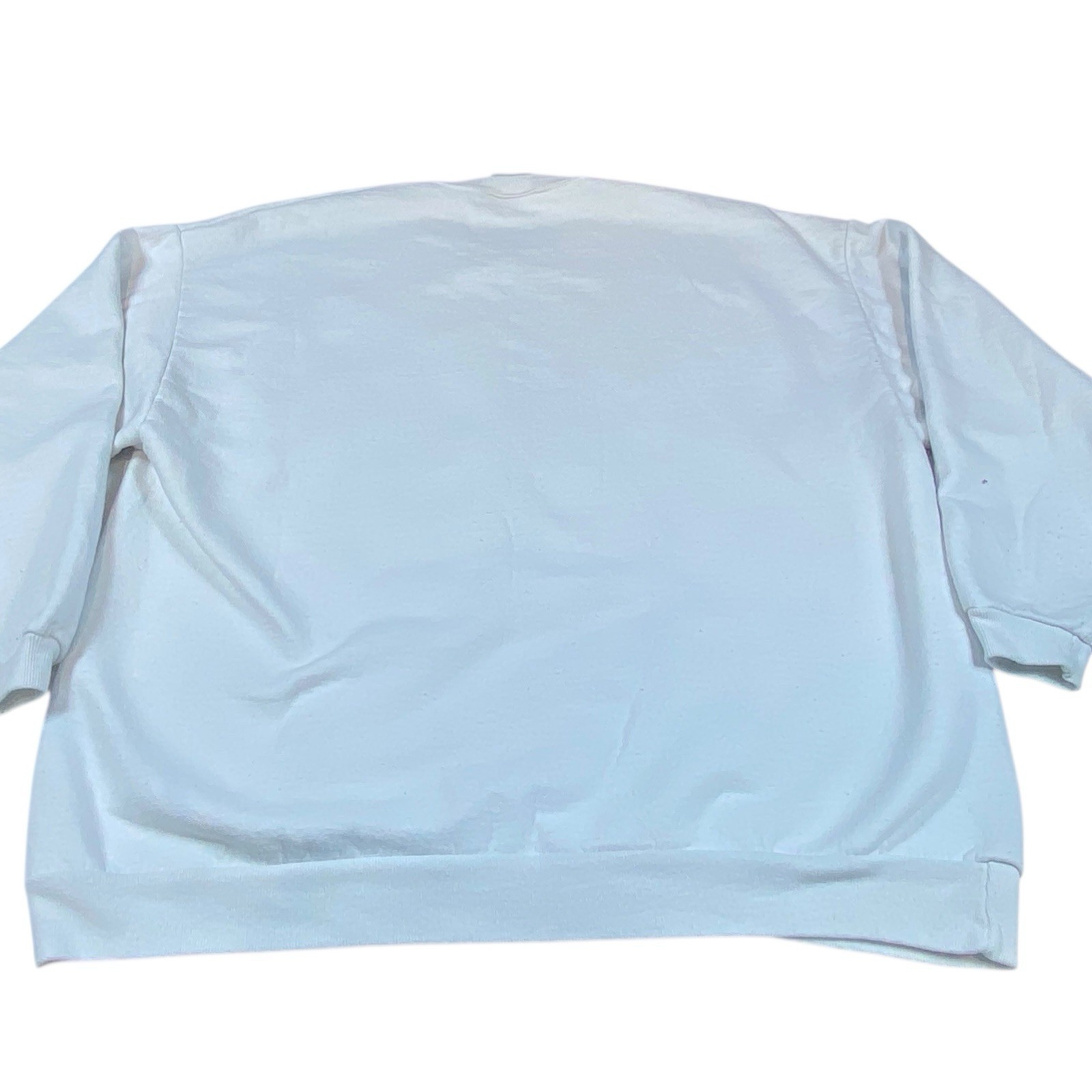 Jerzees Sweatshirt Womens Adult XL White 90s Handmade Grannycore Quilt VTG