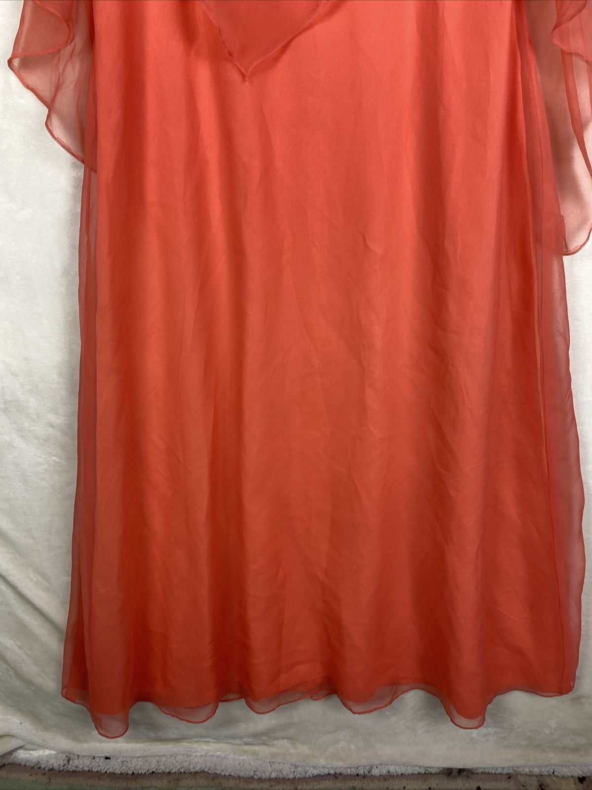 70s Chiffon Cape Dress with Rhine Stone Embellishment / Boho Hippie Goddess USA