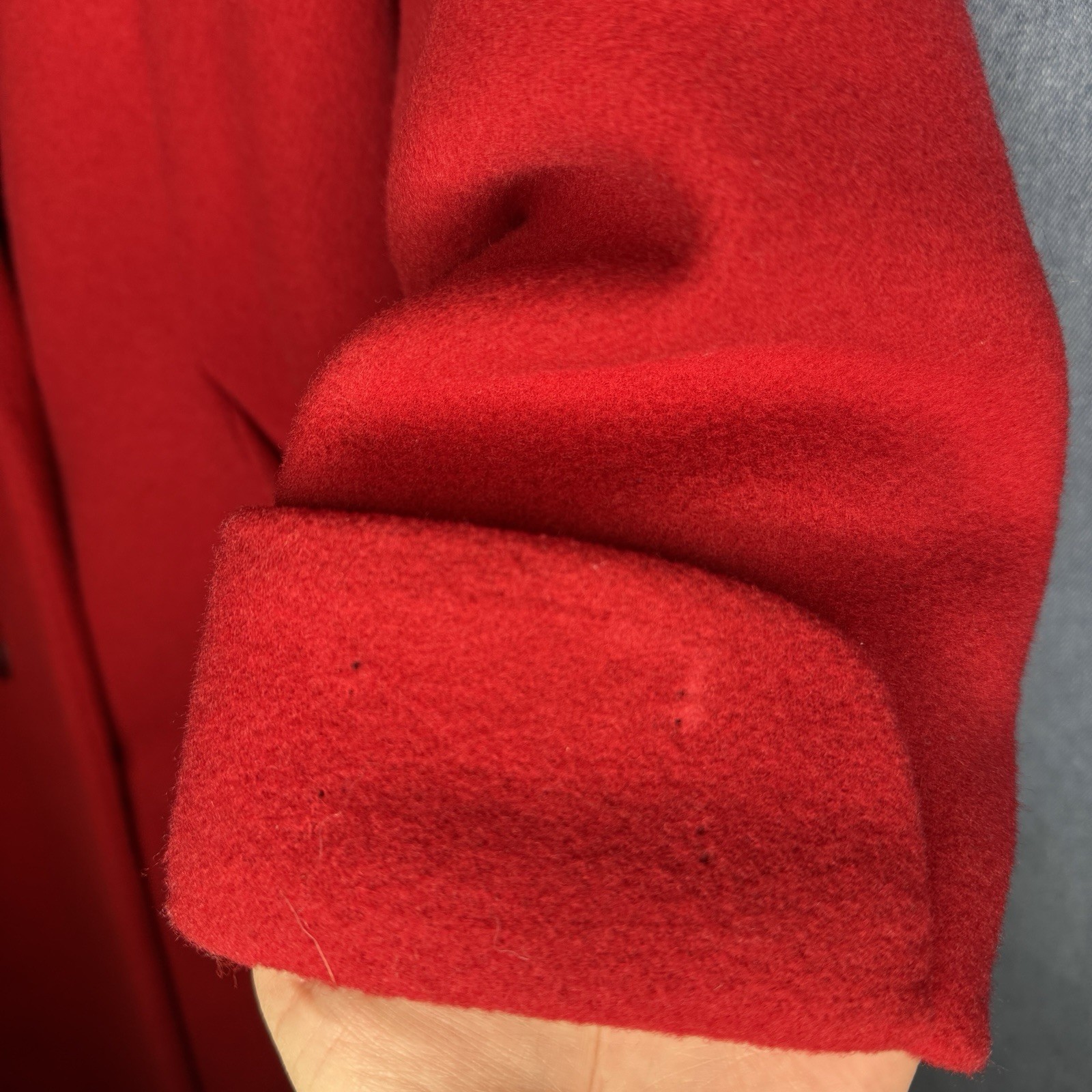 Vintage 80s Donnybrook Womens Red Wool Double Breasted Coat 10 Petite