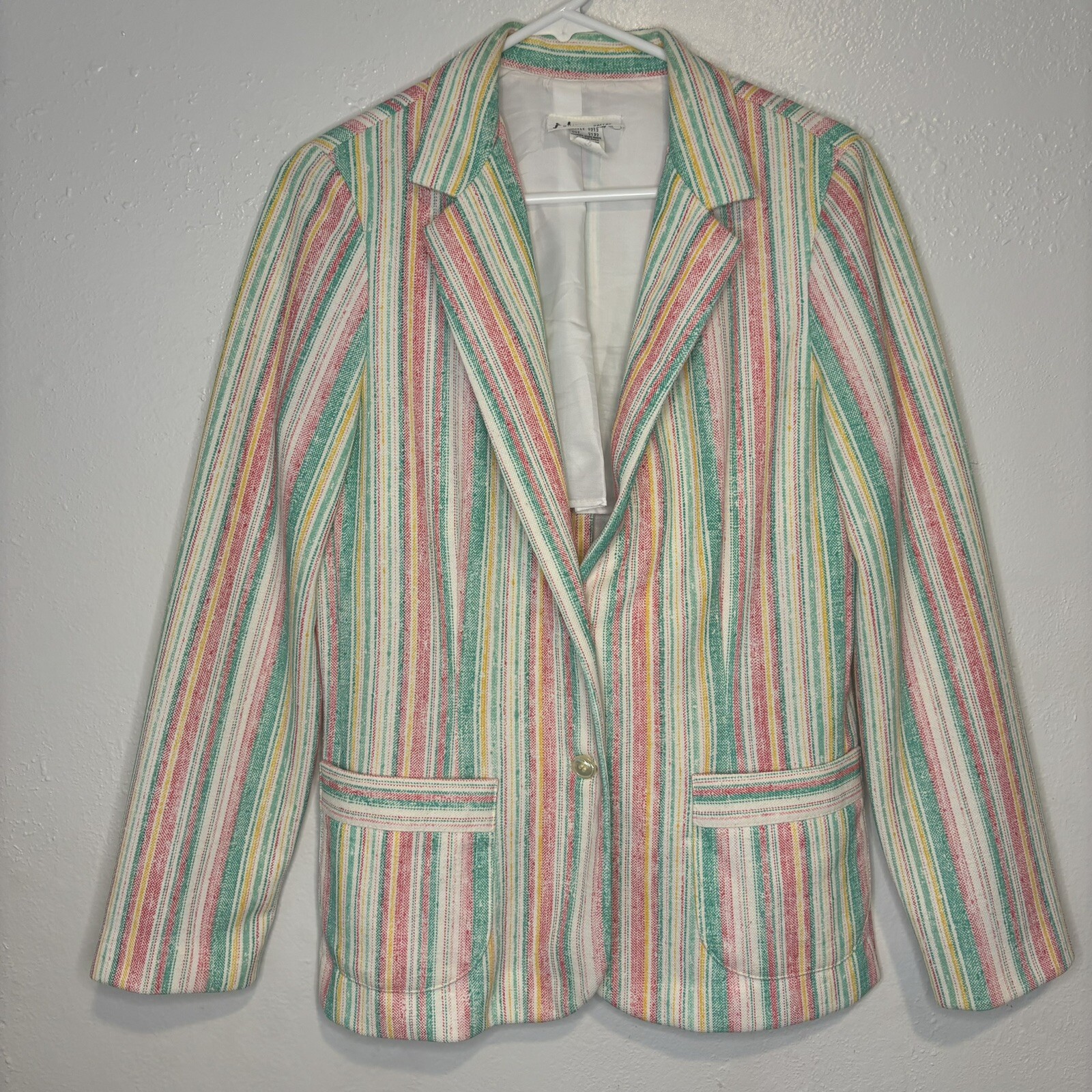 Vintage JO HARDIN Multicolor Blazer Sz 14 Women Professional Brunch Work Office