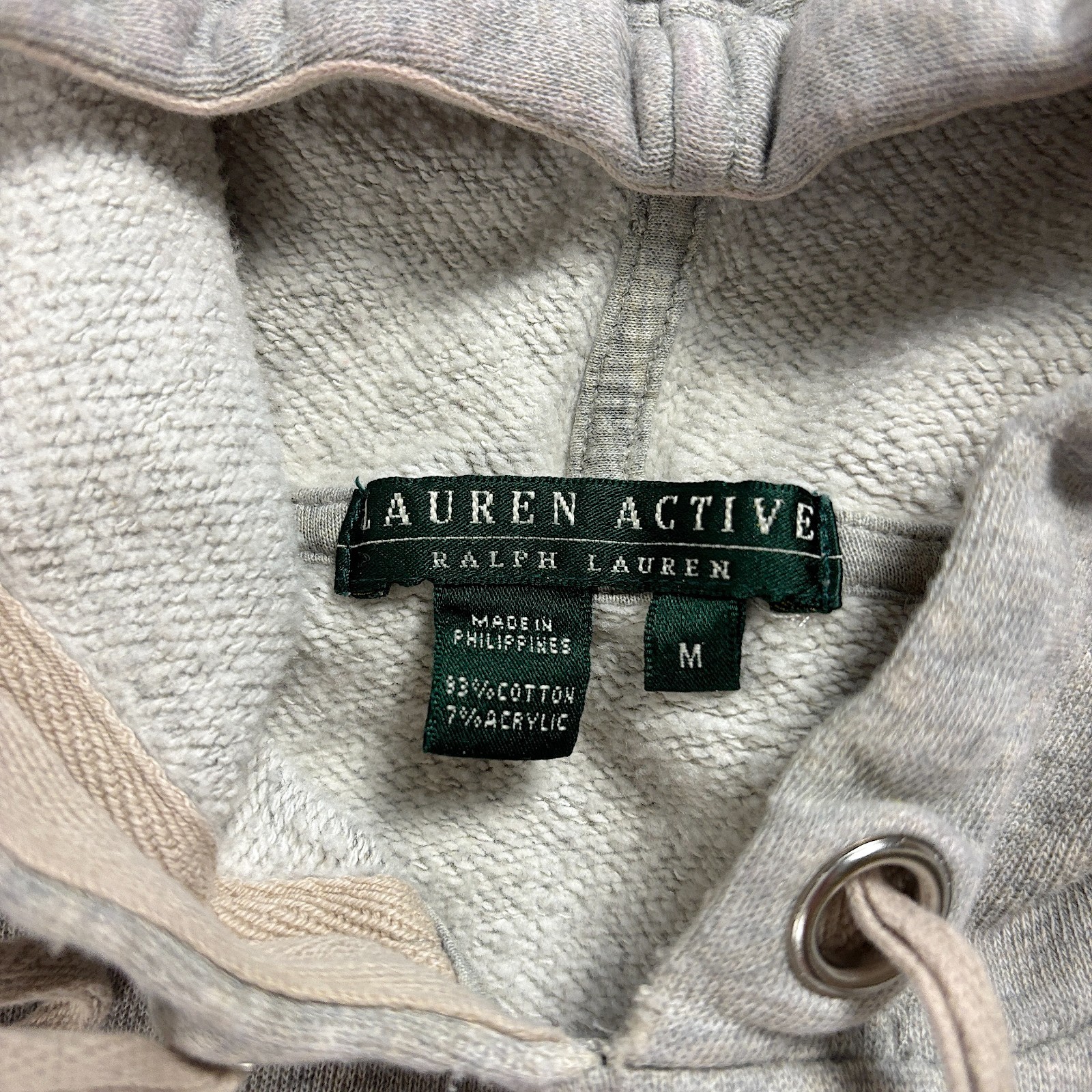 Vintage Ralph Lauren Active Womens Embroidered Sweatshirt Gray M Cropped Hoodie