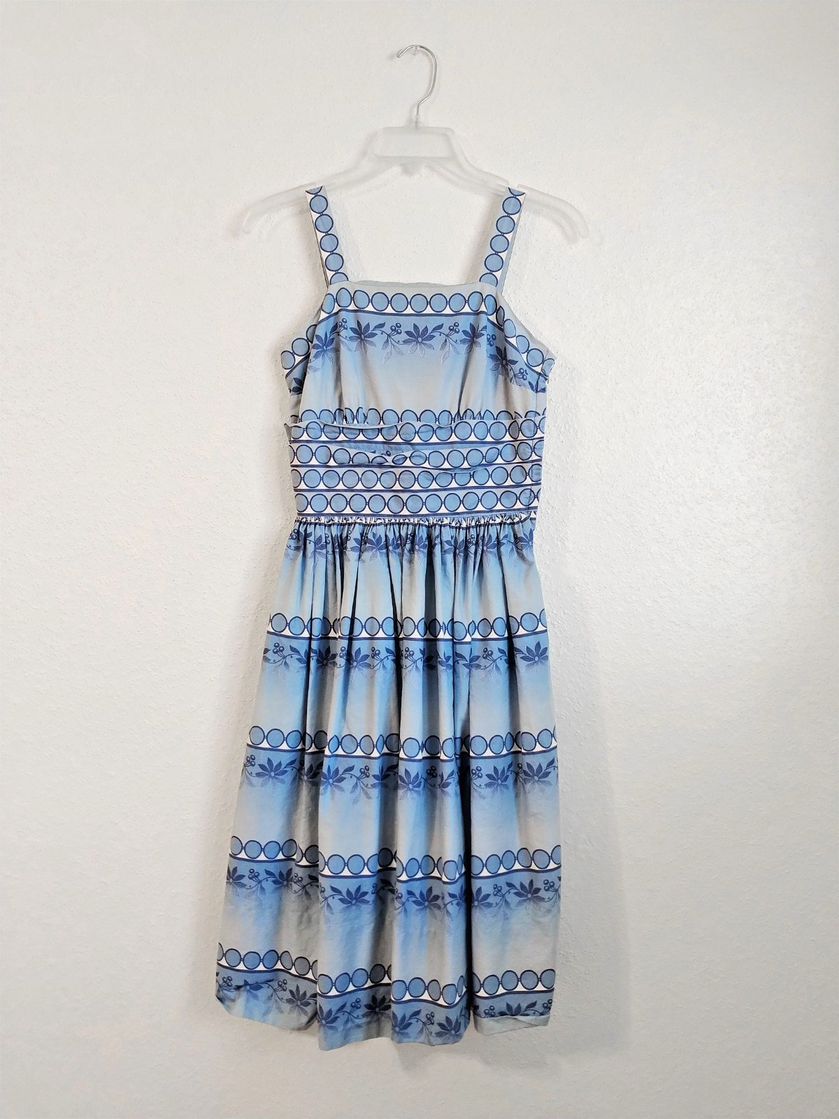 Vintage 1950s Vicky Vaughn Sundress and Shirt Set Blue Mid Century Full Skirt