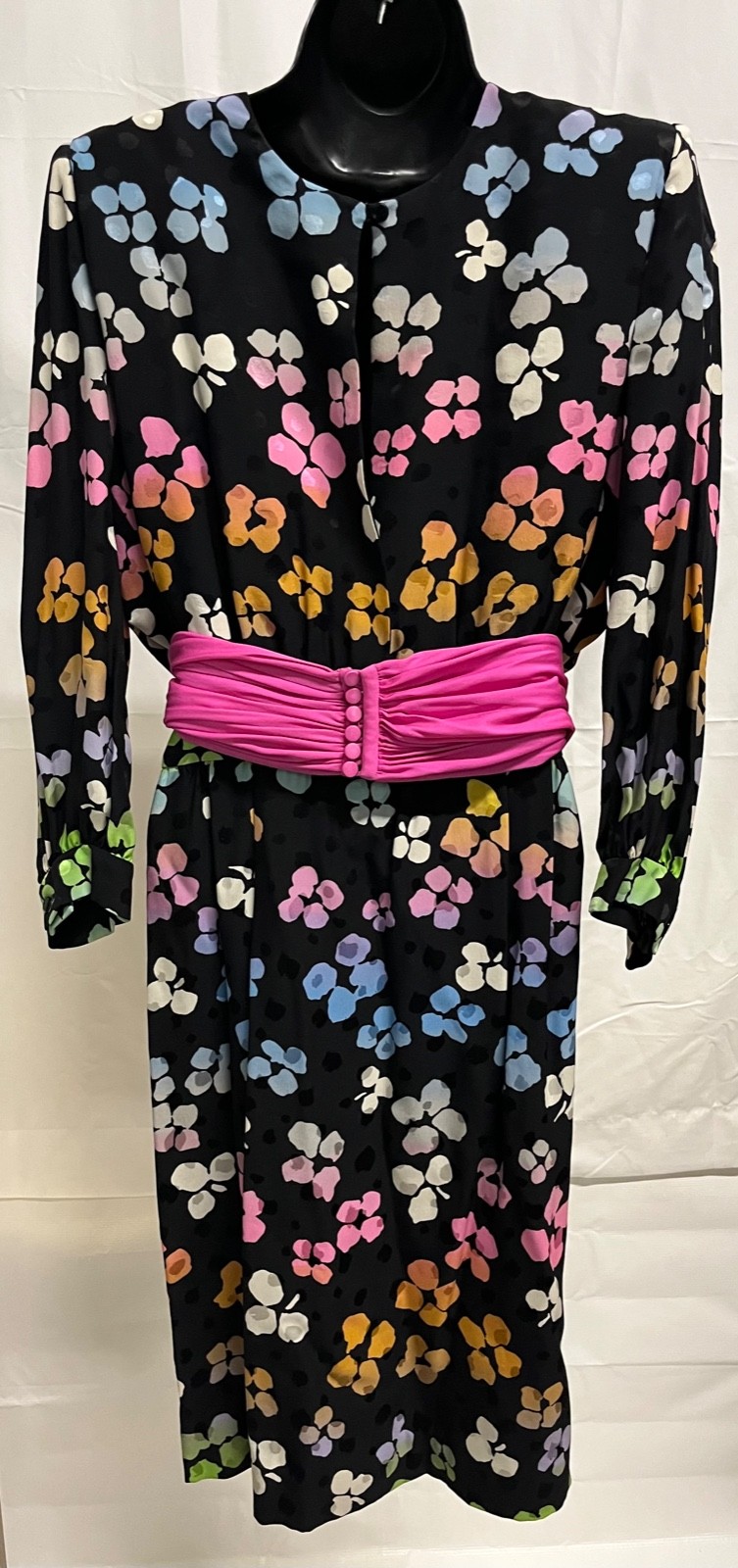 Unique & Versatile Vintage 1980s VALENTINO NIGHT multicolor Silk Dress M