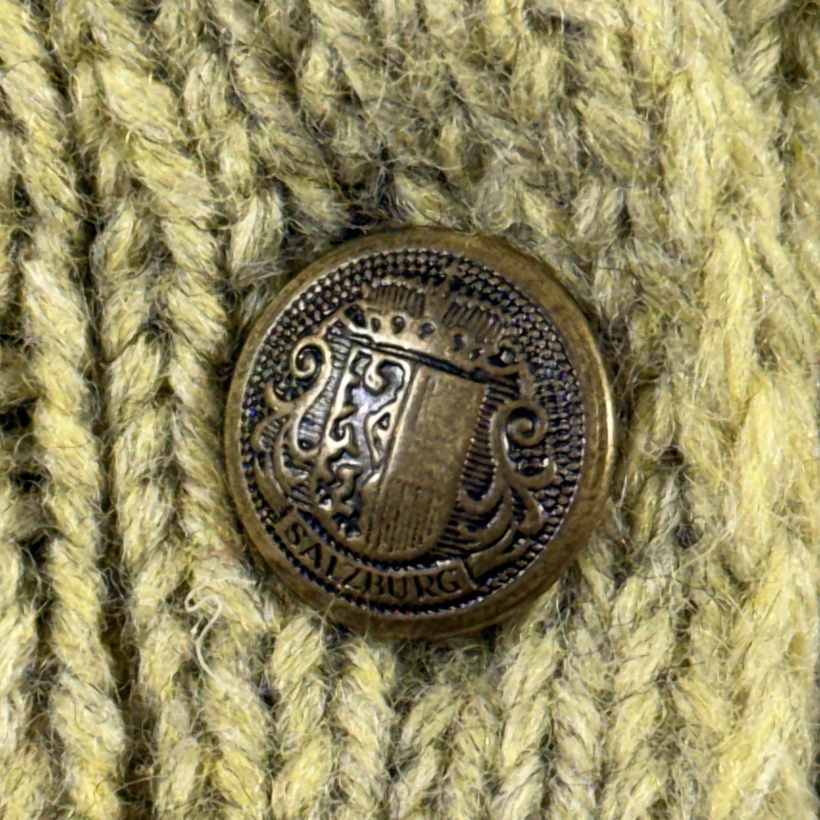 Vintage 30s? Green Wool Cardigan Sweater Austria Salzburg Buttons Chunky Size M