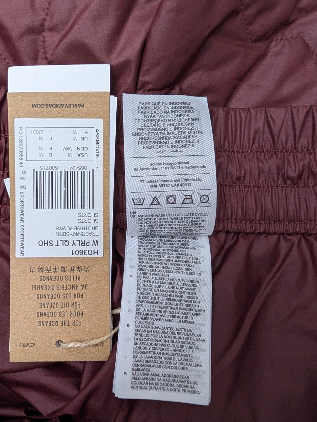 ADIDAS New Parley Shorts M Burgundy Sports Yoga Casual Running Hiking Gym