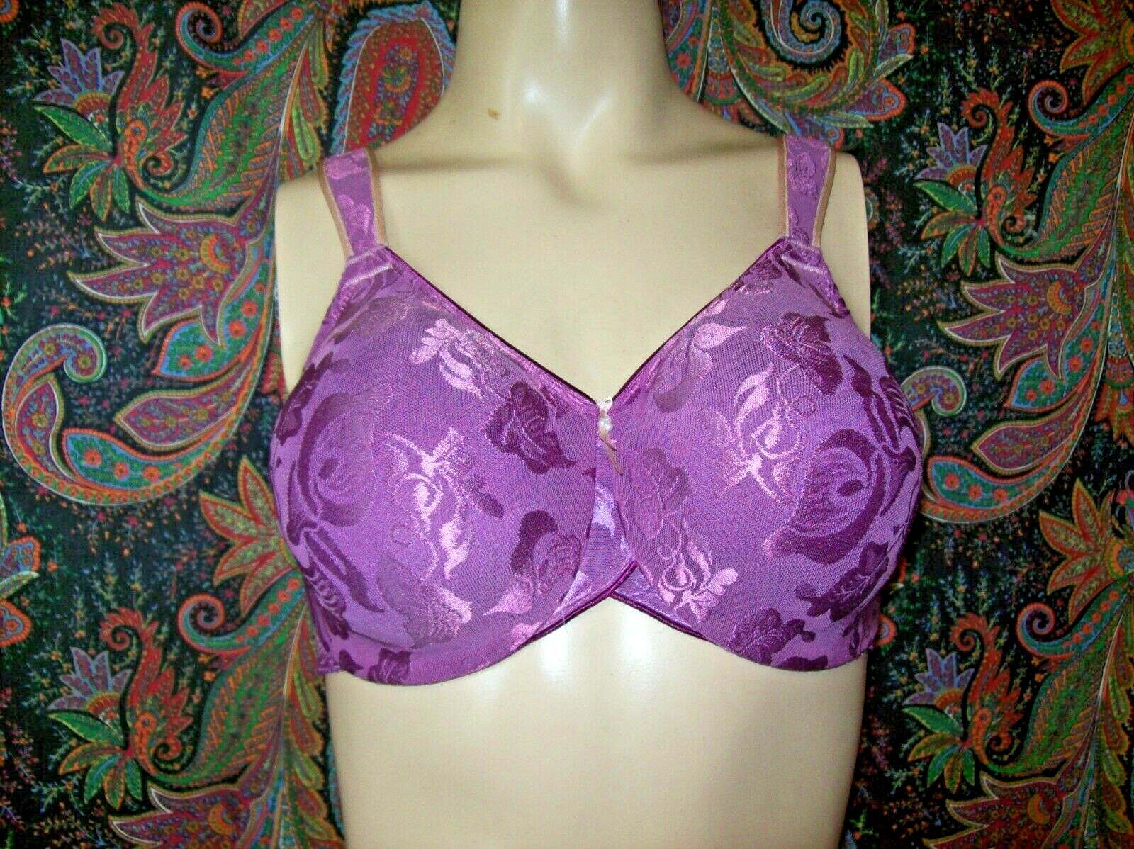 Vtg Wacoal Awareness Magenta Full Figure Seamless Underwire Bra 34DD 85567