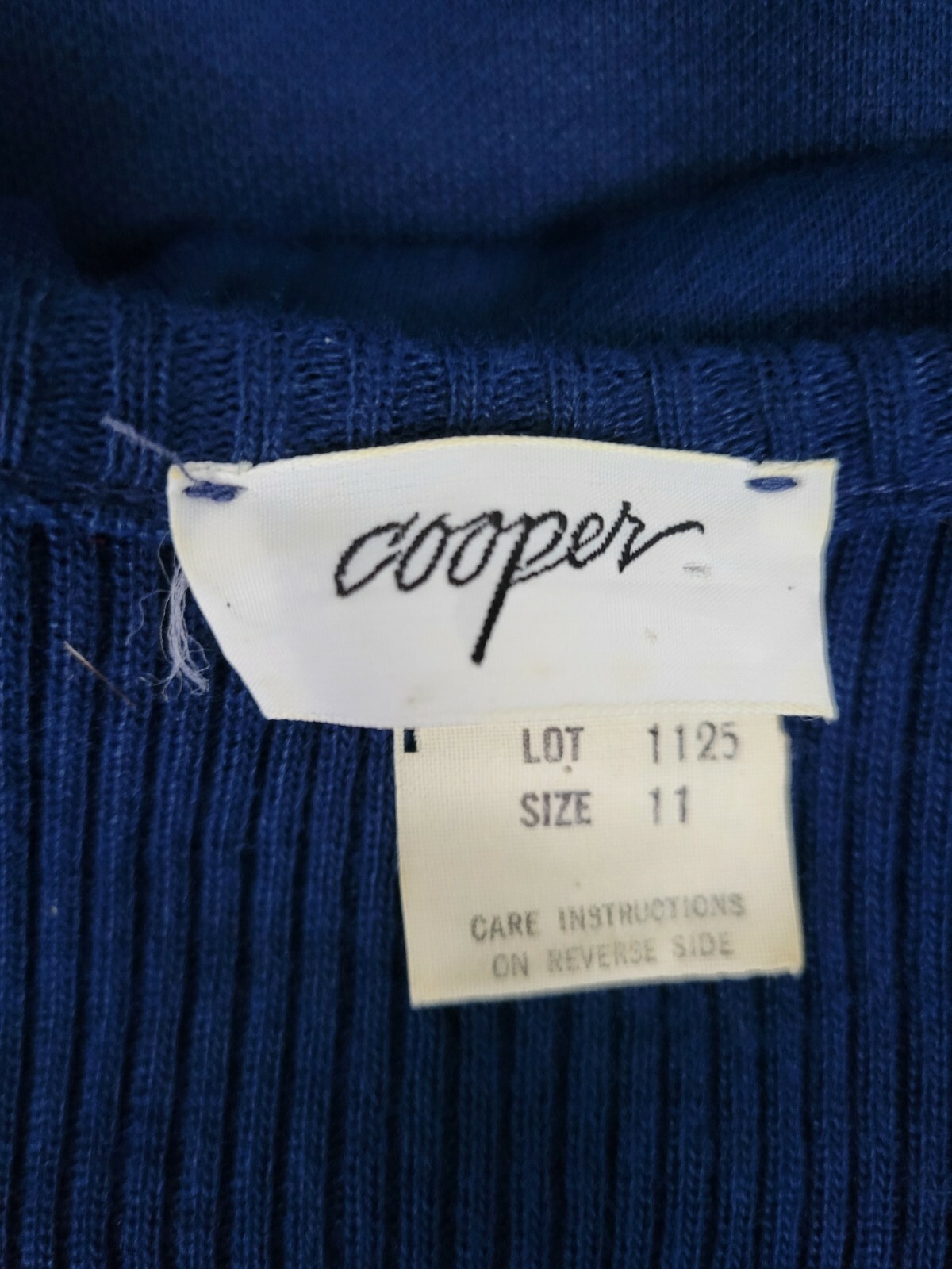 Vintage Cooper Navy Blue Knit Wrap Bodice Dress Size 11