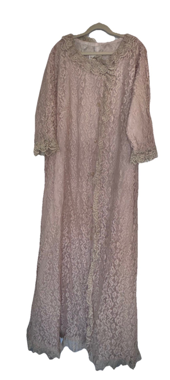 Full Length Vintage Lounge craft Original Peignoir Robe Sz Lg