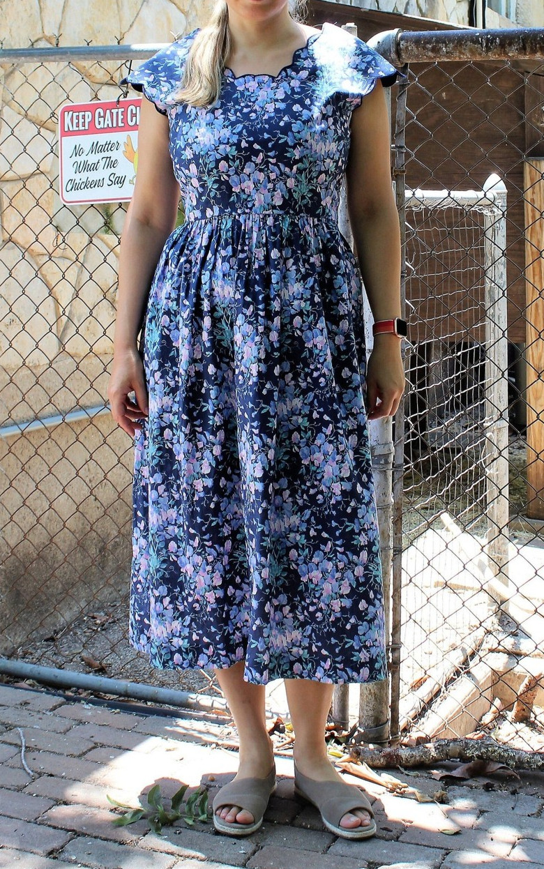 Vintage Kathryn Conover Design 1980s Floral Print Midi Dress M Women
