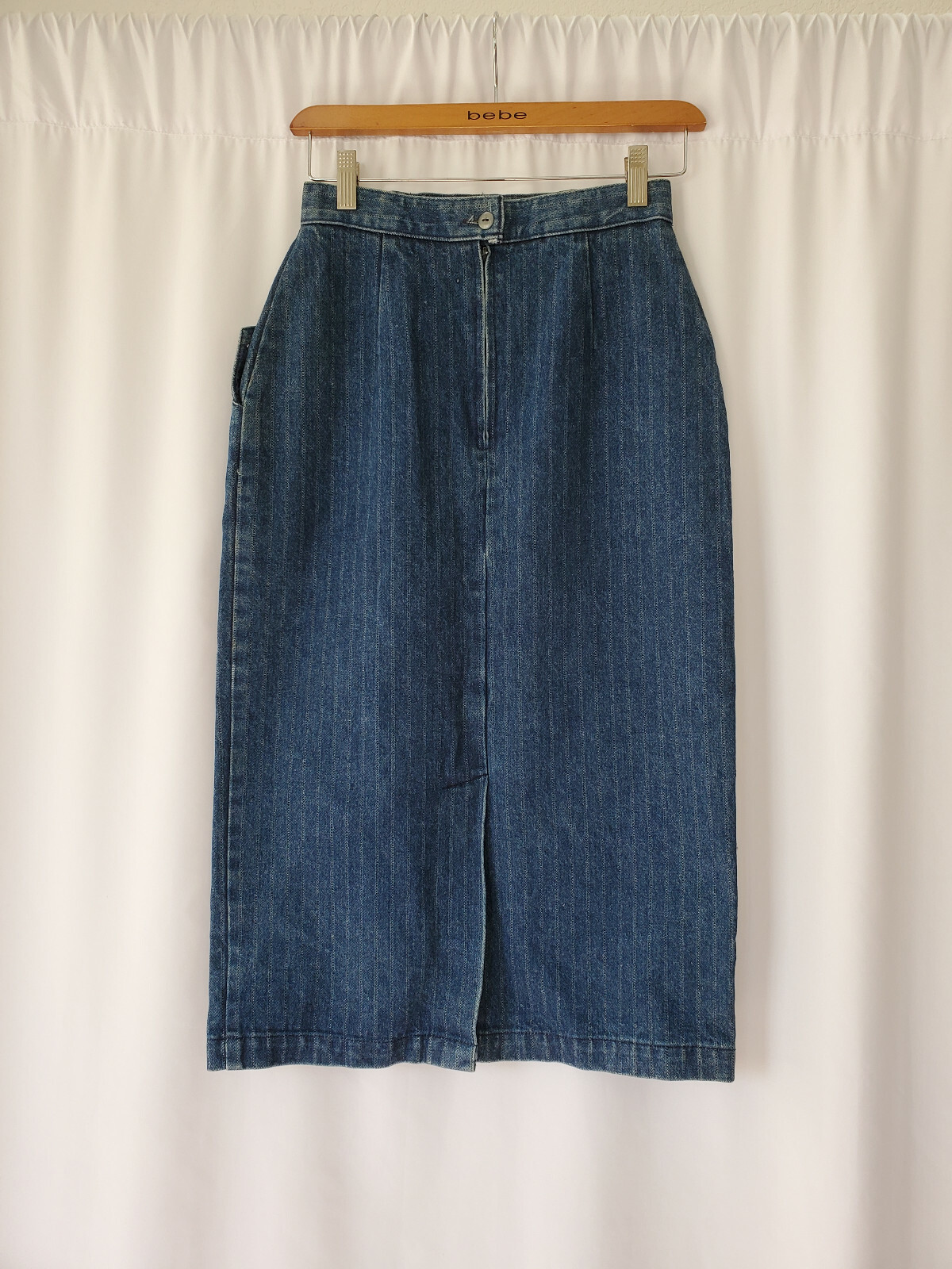 Vintage 80s Cascade Blues High Waist Pencil Denim Skirt XS