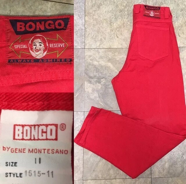 Vintage Bongo Jeans Special Reserve High Waist Tapered Leg 11 30″ Waist Red