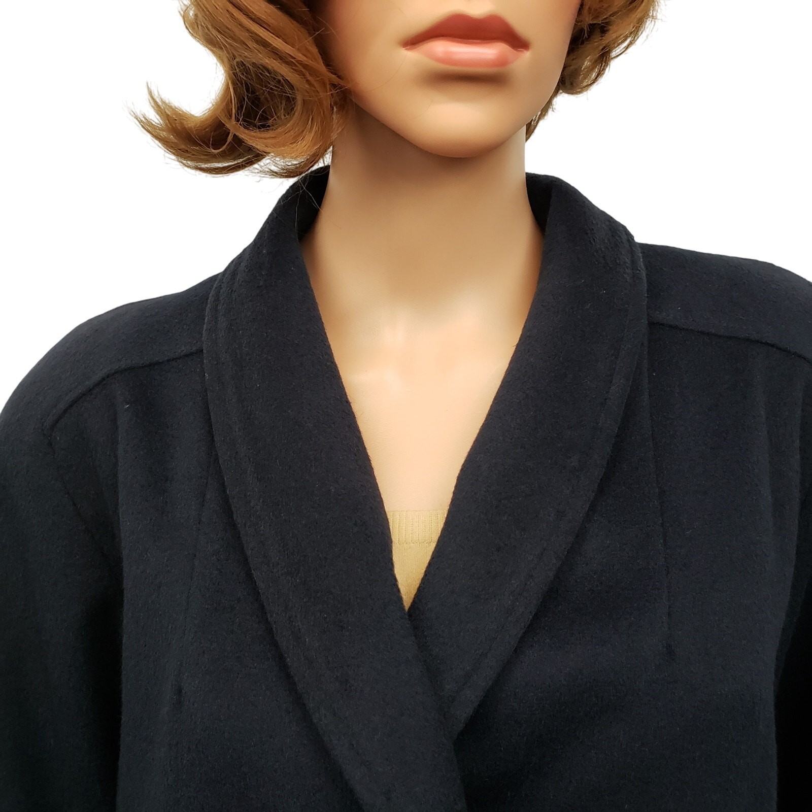 Vintage 80s Braefair Wool Pea Coat Overcoat Union Made in USA Double Breast 10 L