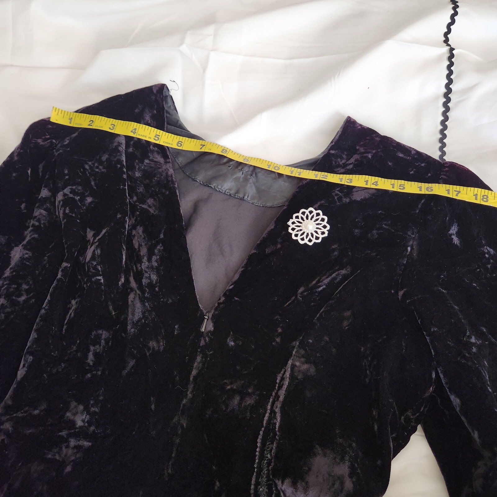Vtg 80s Witchcore Black Velvet Dress 6 Drop Waist Ruffle Skirt Witchy Grunge