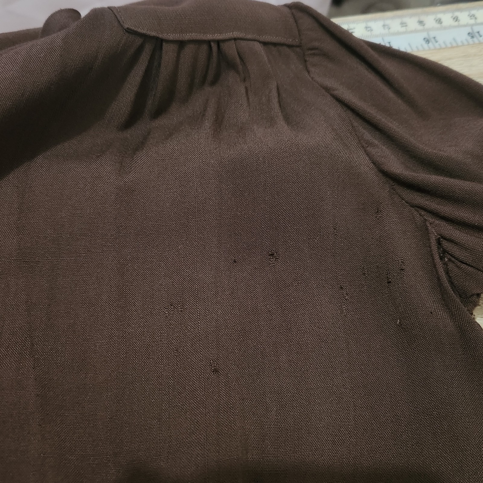 Original 40s Brown Dress M Hollywood Glamour WWII Pinup Land Girl Swing Dance