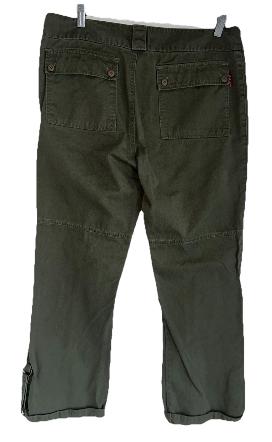 VTG 90s Y2K ONLY Jeans Cargo Pants Sz 14 Army Green Baggy Skater Grunge