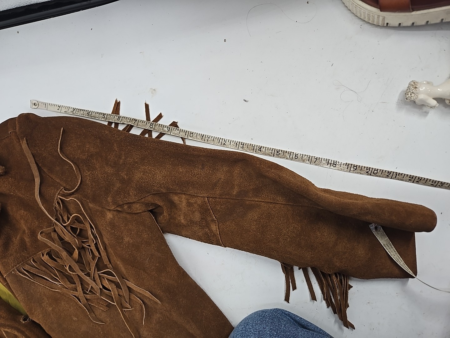 Vintage 1960s Pioneer Wear Brown Suede Fringe Jacket Coat Womens 16 Retro Cowboy