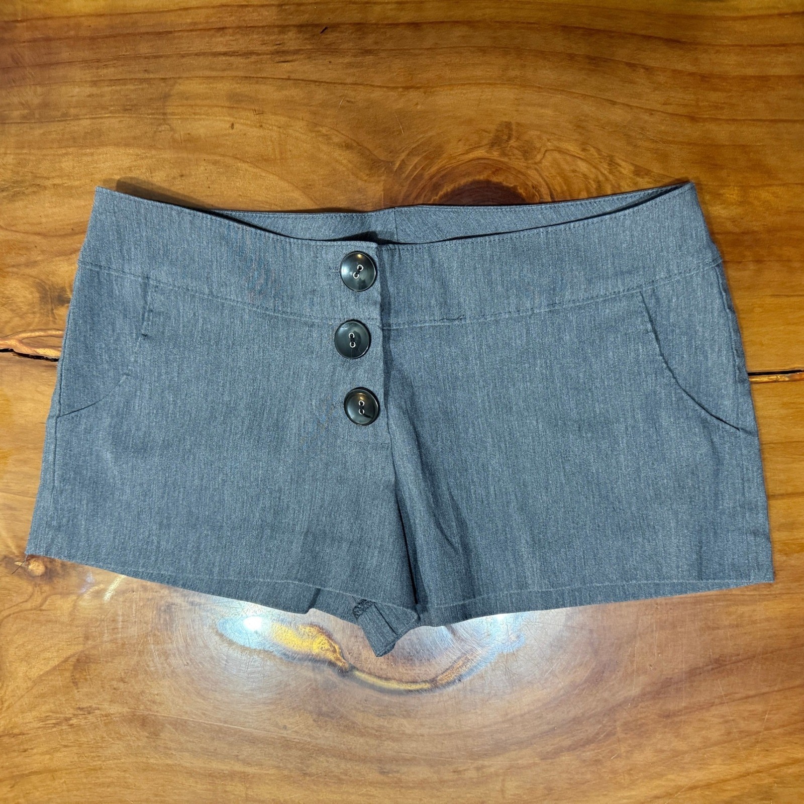 Vintage Y2K Wet Seal Shorts Juniors L USA Made Low Rise Rayon Nylon button C3-9