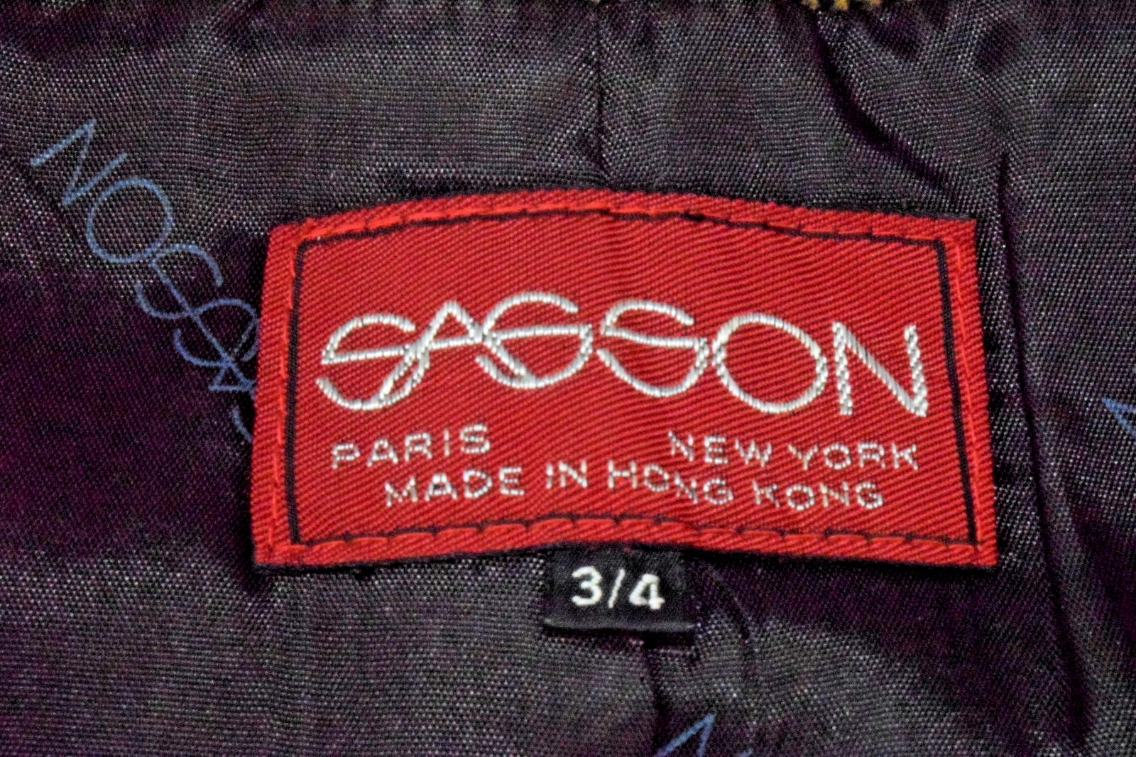 Vintage Blazer Jacket Sasson Size 3/4 80s Gold Velvet Hounds Tooth Kimono Button